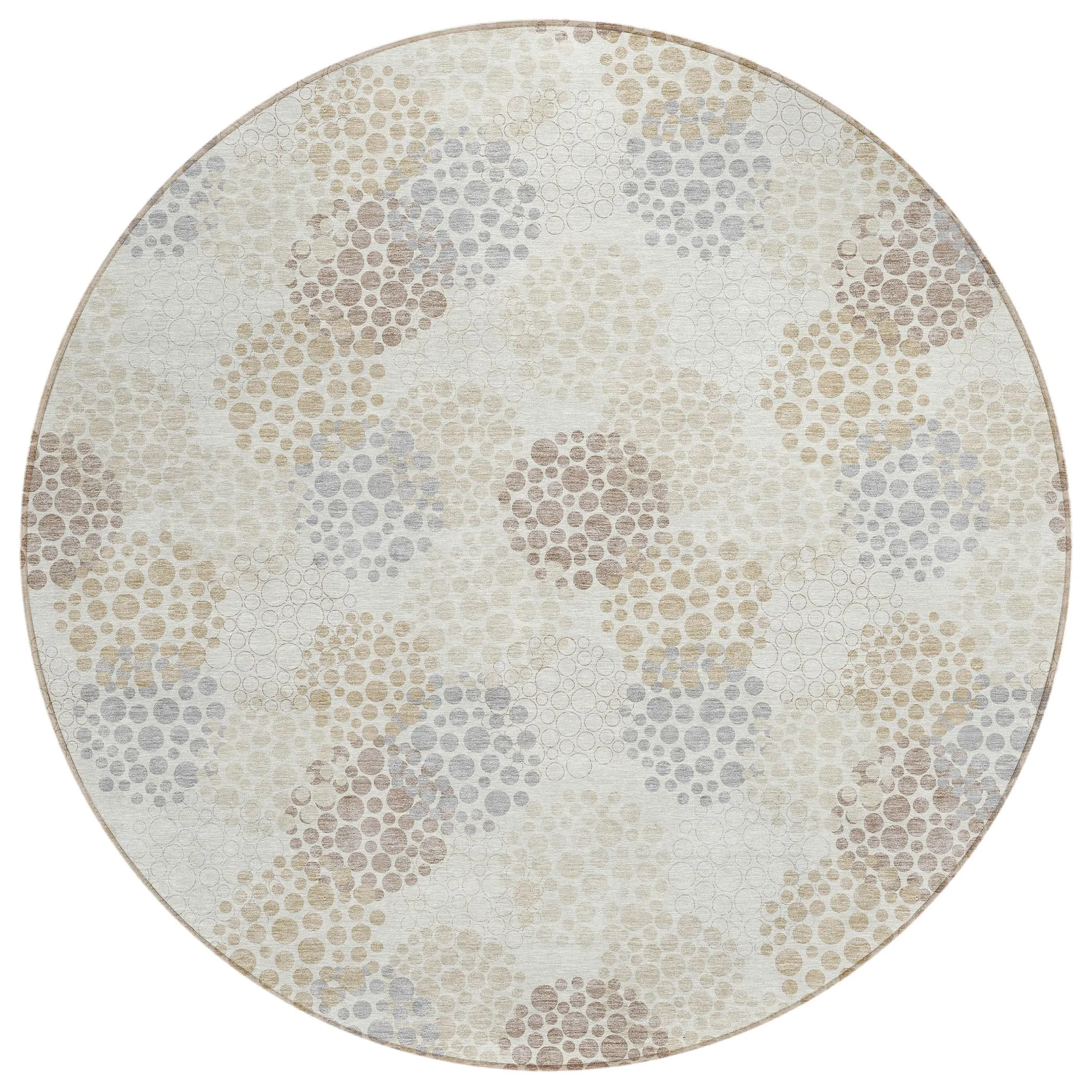 Machine Washable Indoor/ Outdoor Chantille Modern Bubbles Rug