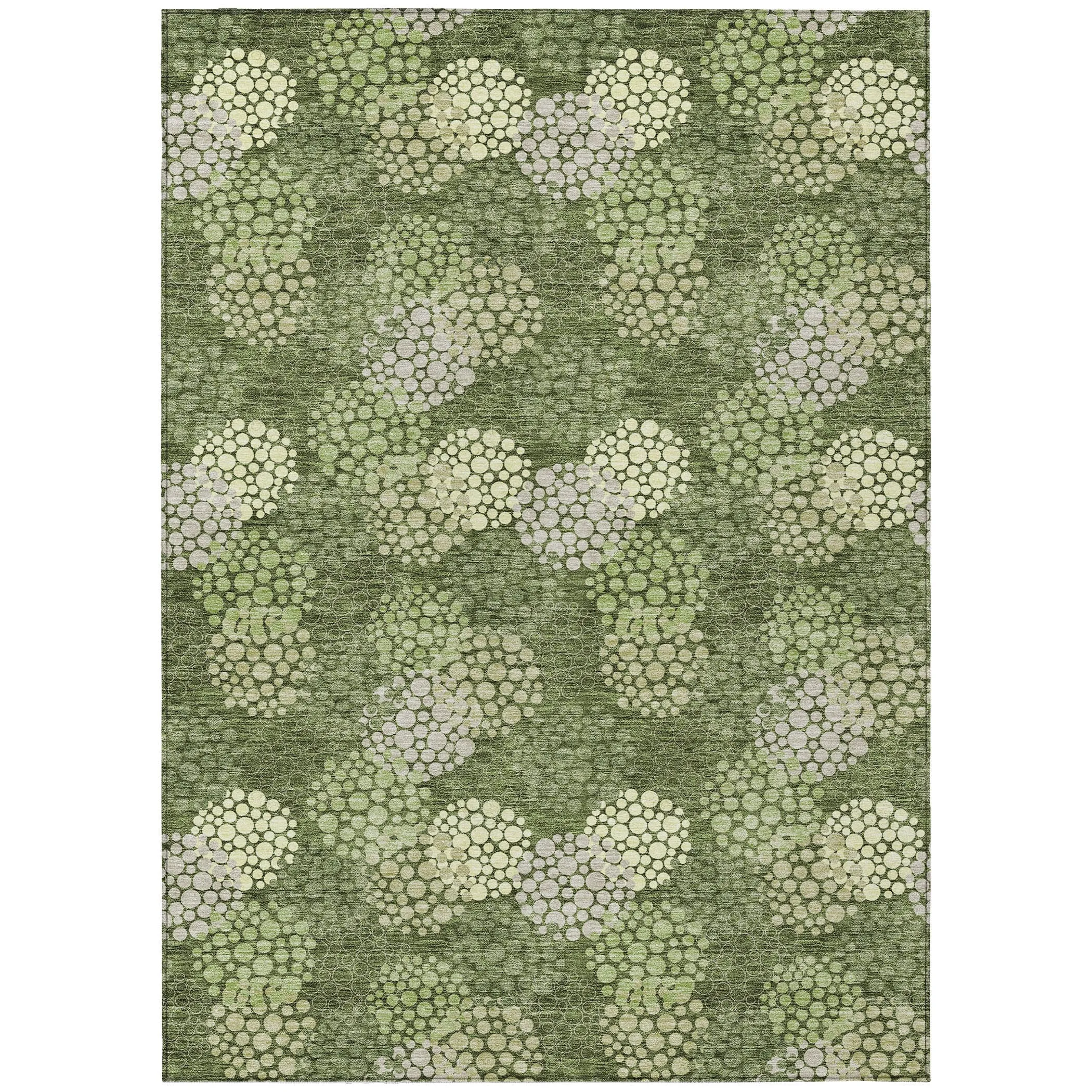 Machine Washable Indoor/ Outdoor Chantille Modern Bubbles Rug