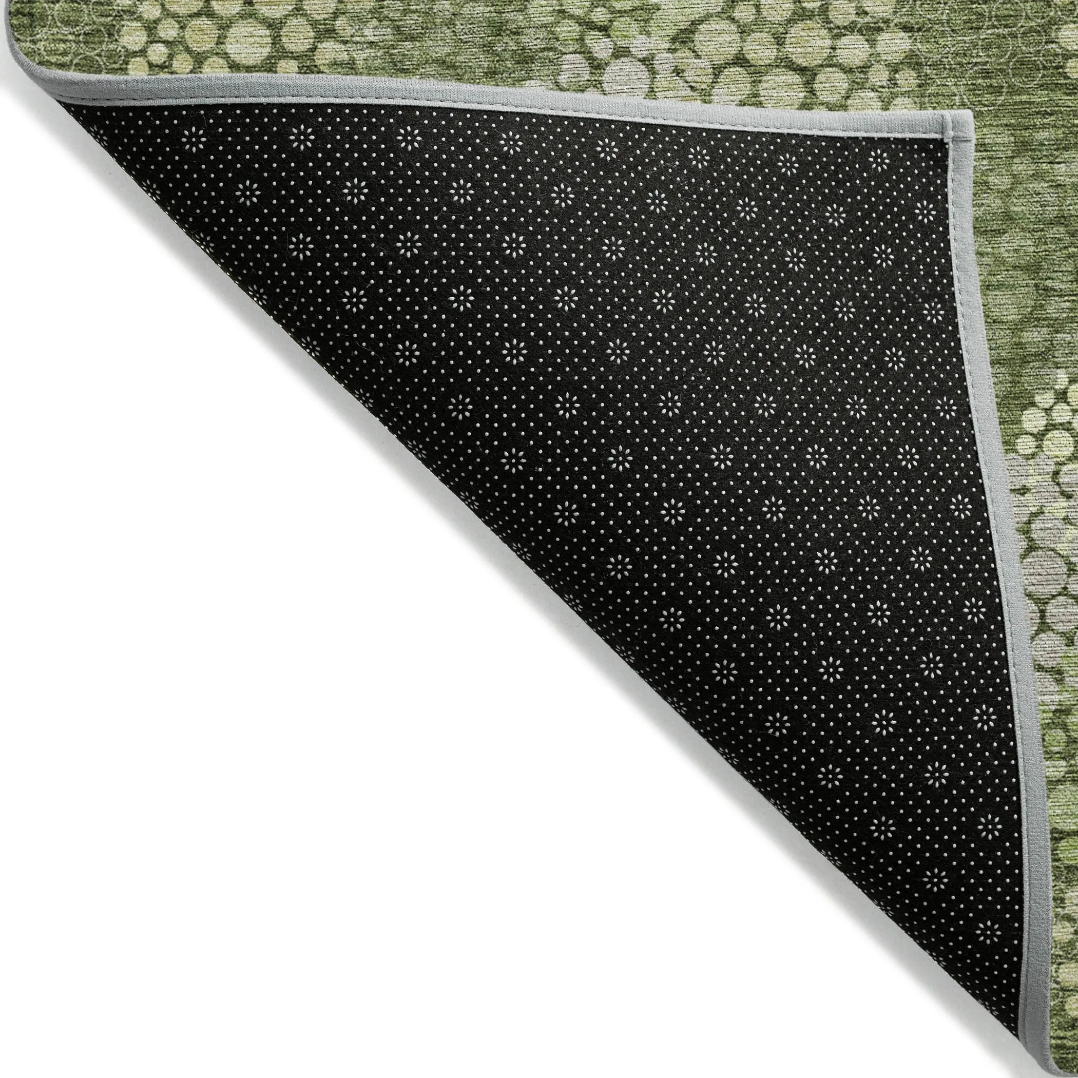 Machine Washable Indoor/ Outdoor Chantille Modern Bubbles Rug
