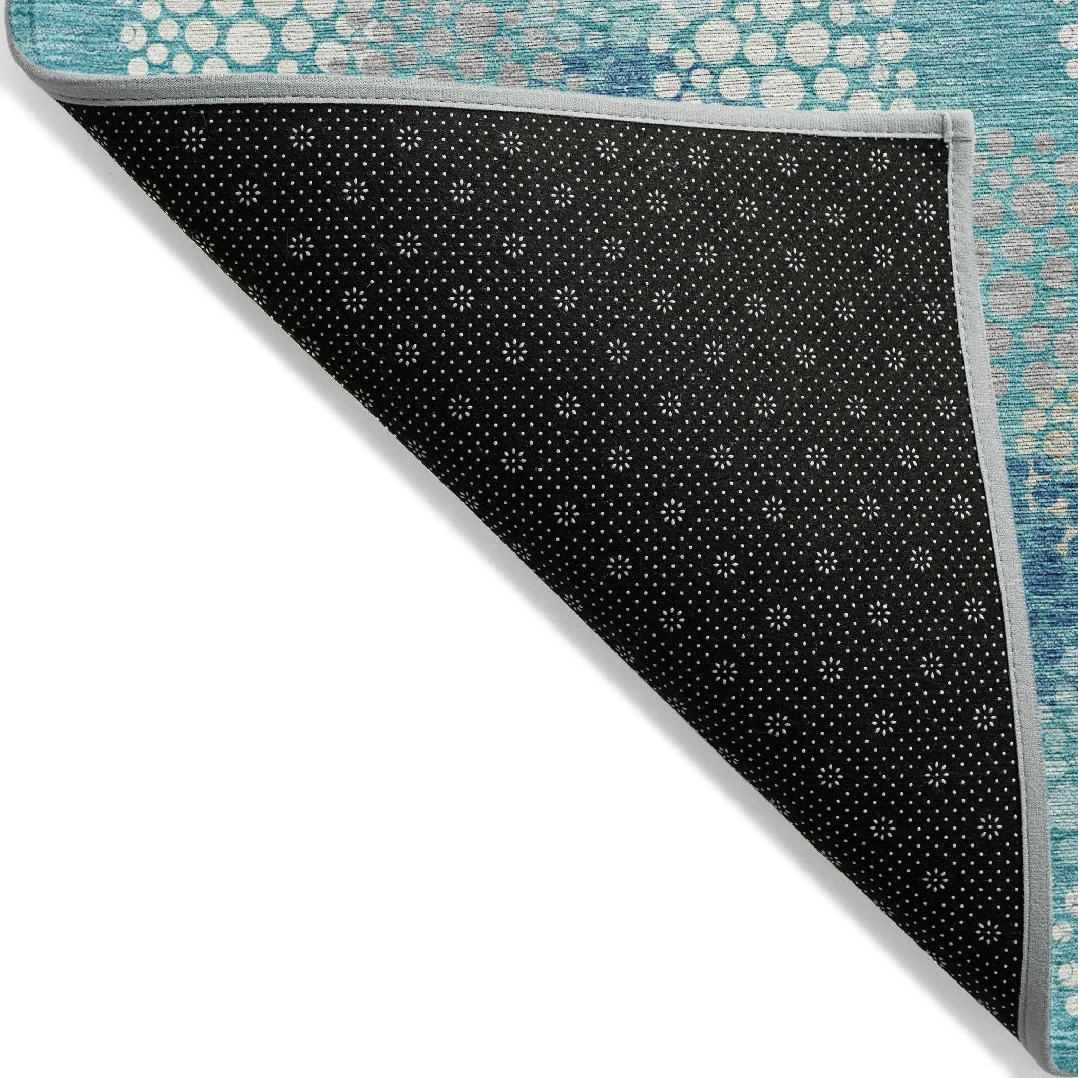 Machine Washable Indoor/ Outdoor Chantille Modern Bubbles Rug