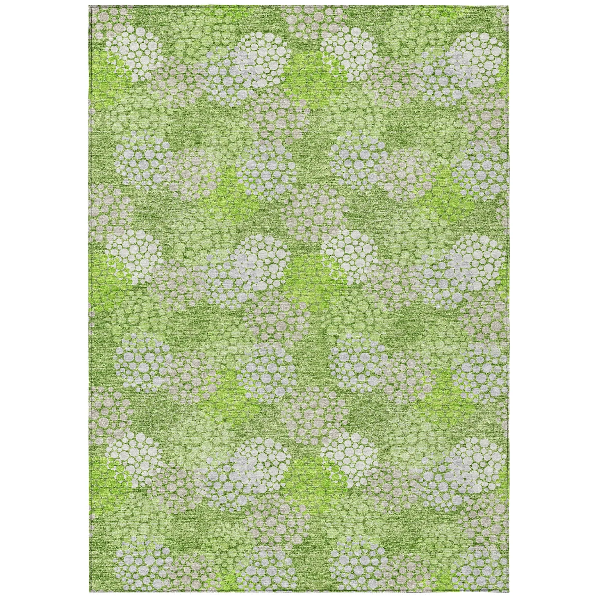Machine Washable Indoor/ Outdoor Chantille Modern Bubbles Rug