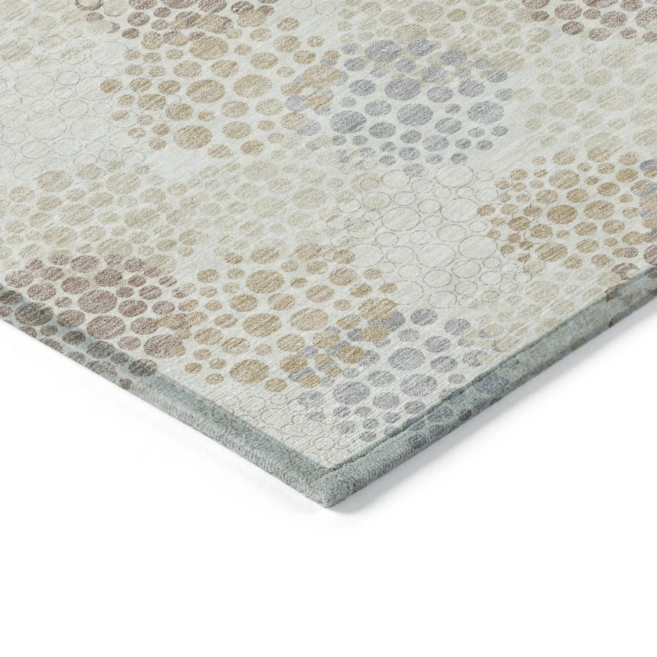 Machine Washable Indoor/ Outdoor Chantille Modern Bubbles Rug