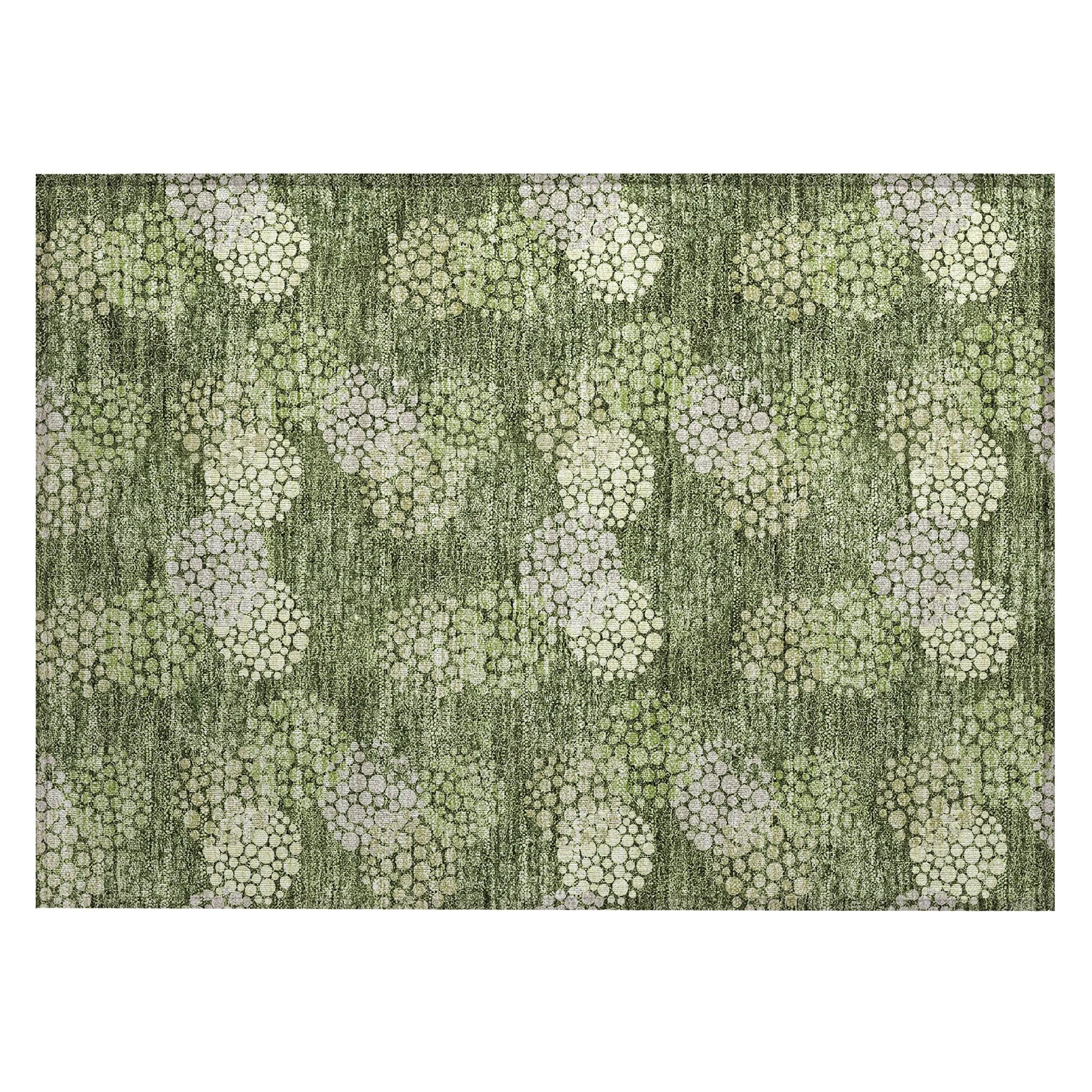 Machine Washable Indoor/ Outdoor Chantille Modern Bubbles Rug
