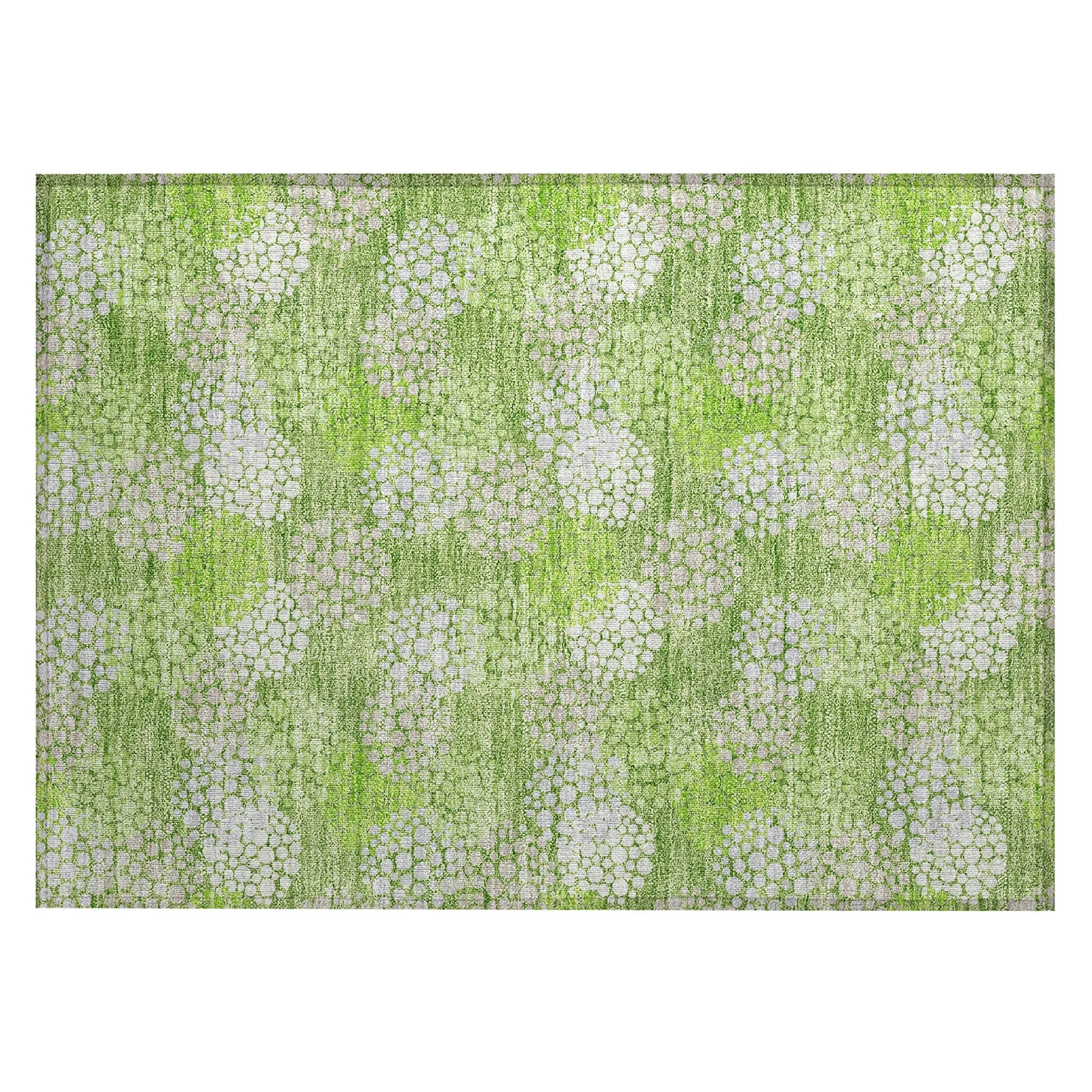 Machine Washable Indoor/ Outdoor Chantille Modern Bubbles Rug