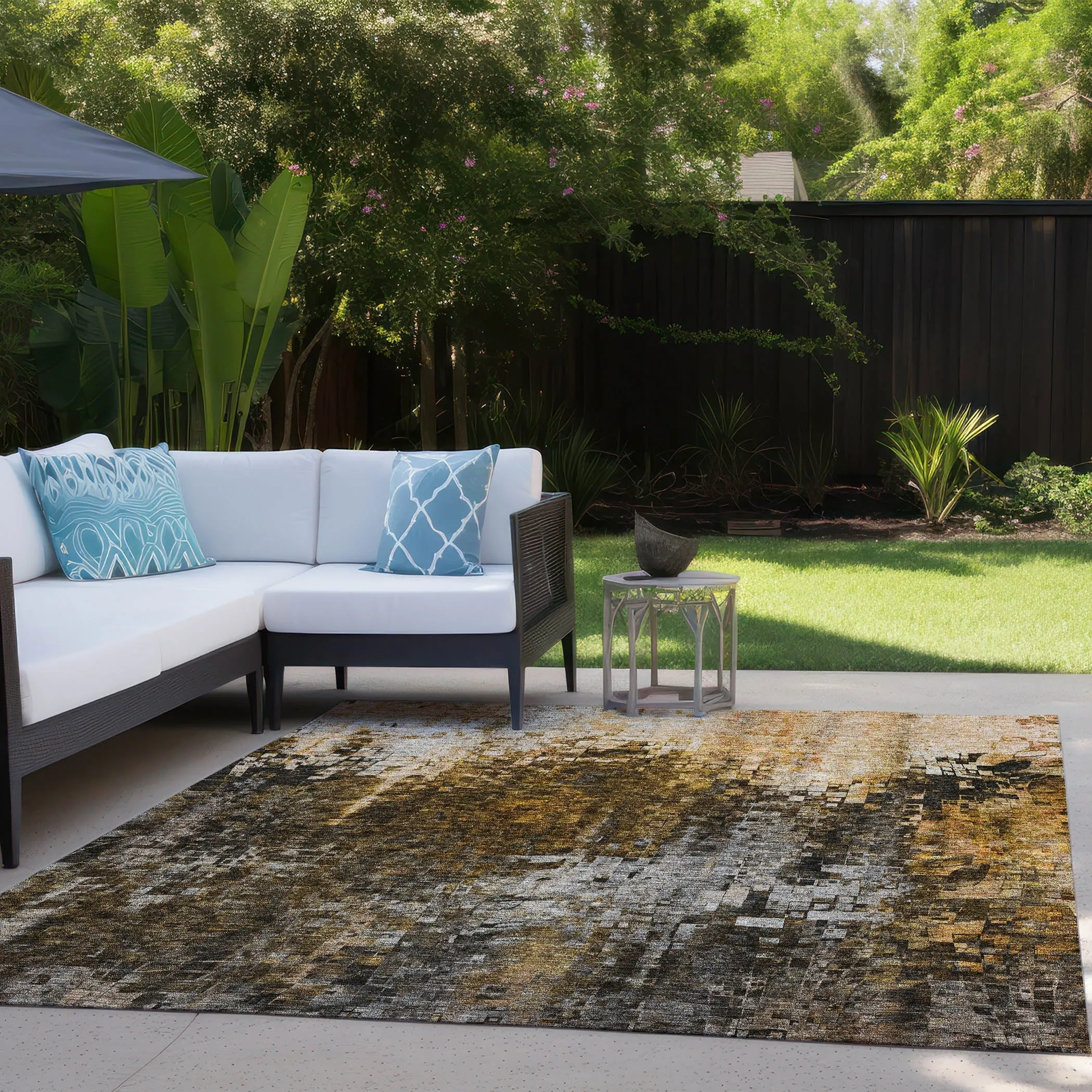 Machine Washable Indoor/ Outdoor Chantille Modern Ombre Rug