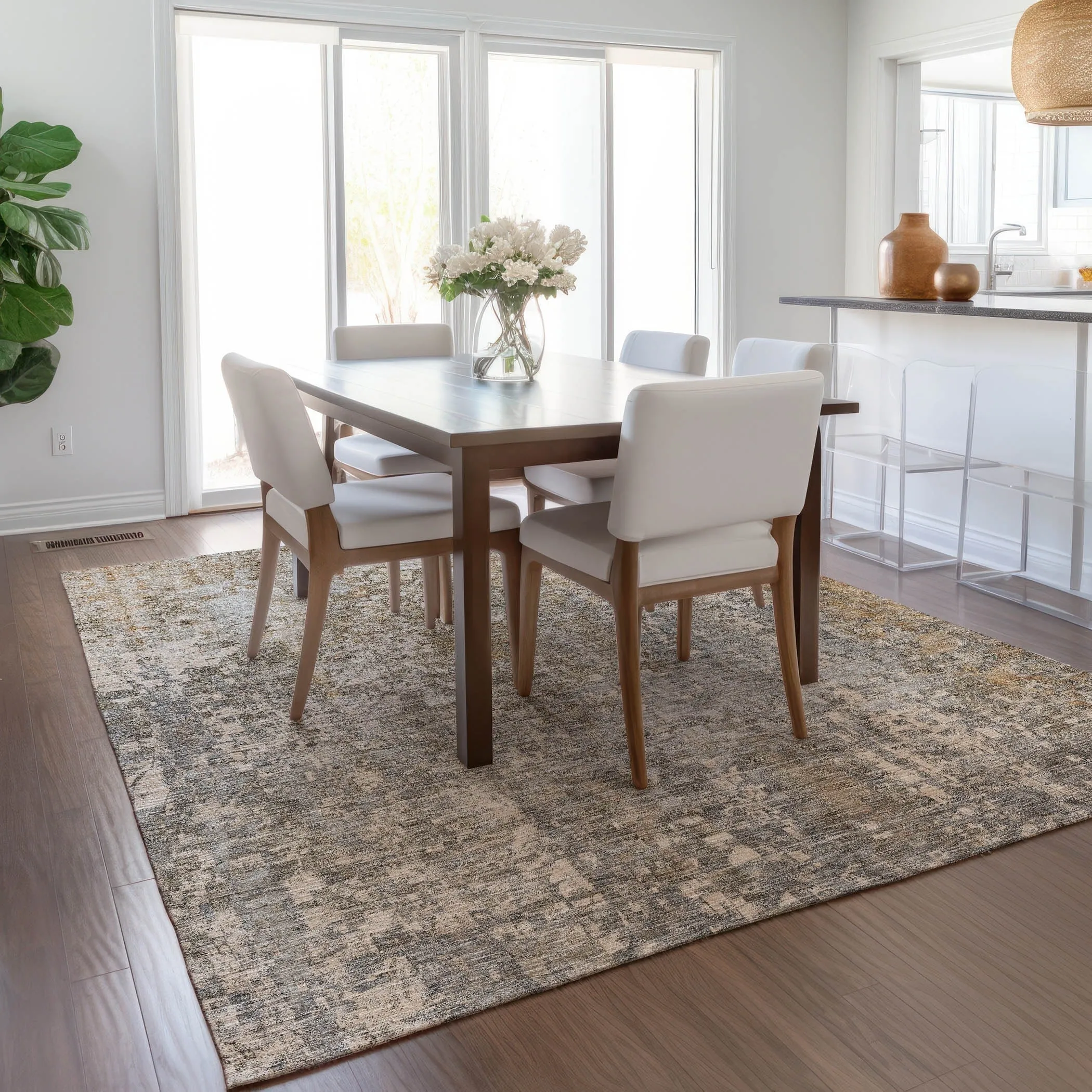 Machine Washable Indoor/ Outdoor Chantille Modern Ombre Rug
