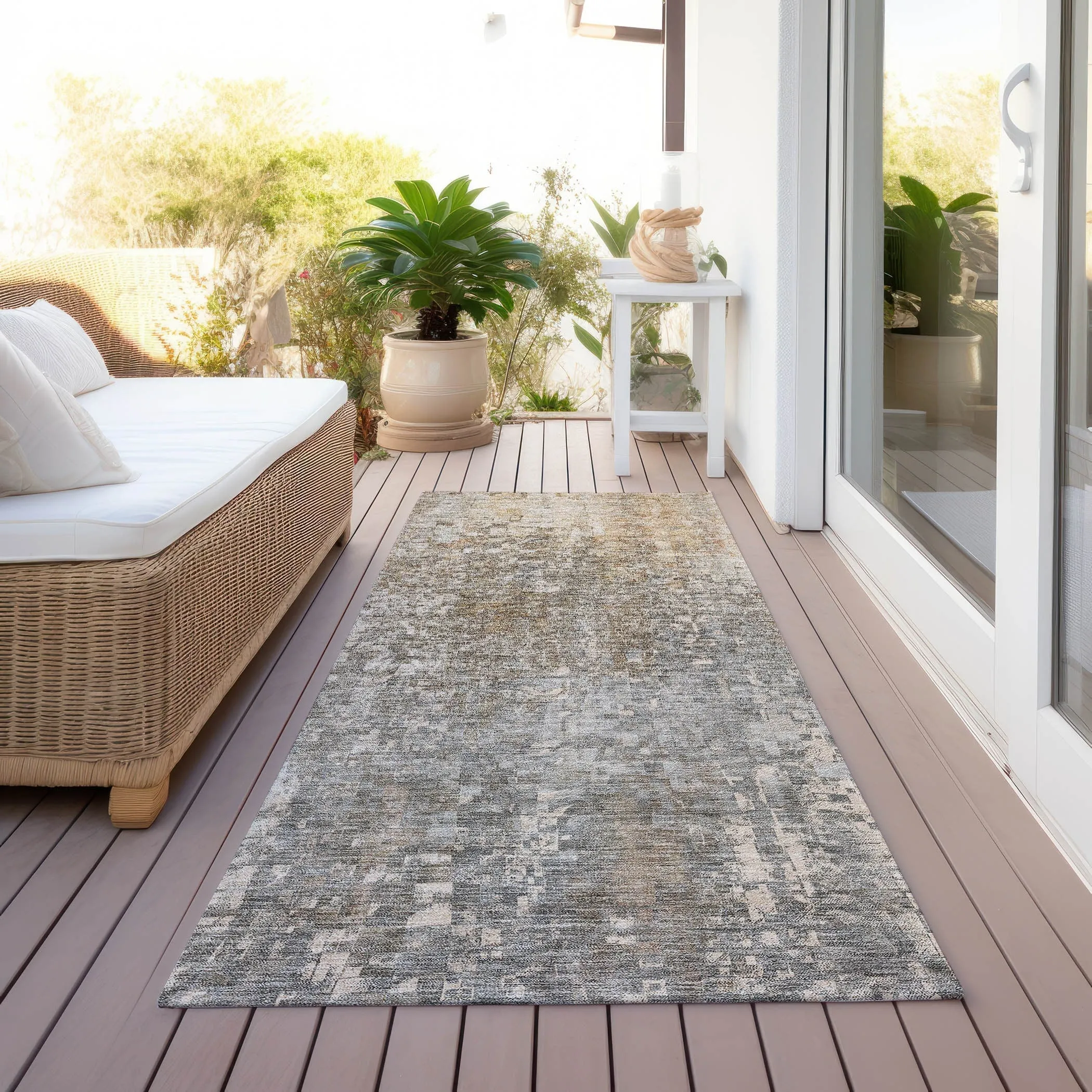 Machine Washable Indoor/ Outdoor Chantille Modern Ombre Rug