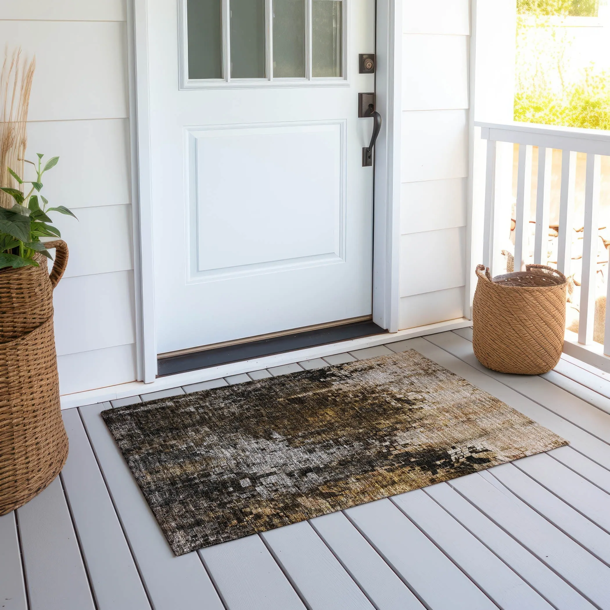 Machine Washable Indoor/ Outdoor Chantille Modern Ombre Rug
