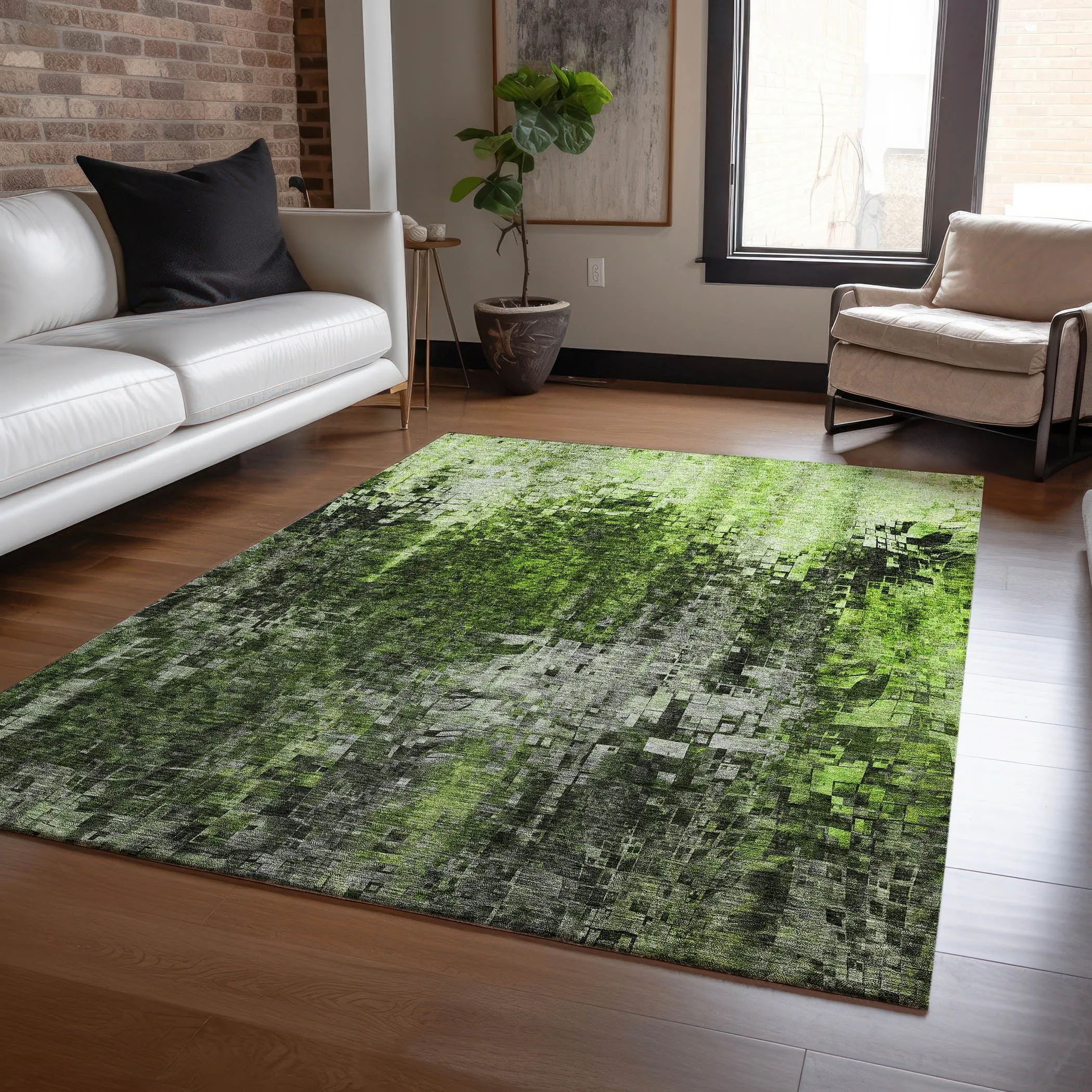 Machine Washable Indoor/ Outdoor Chantille Modern Ombre Rug