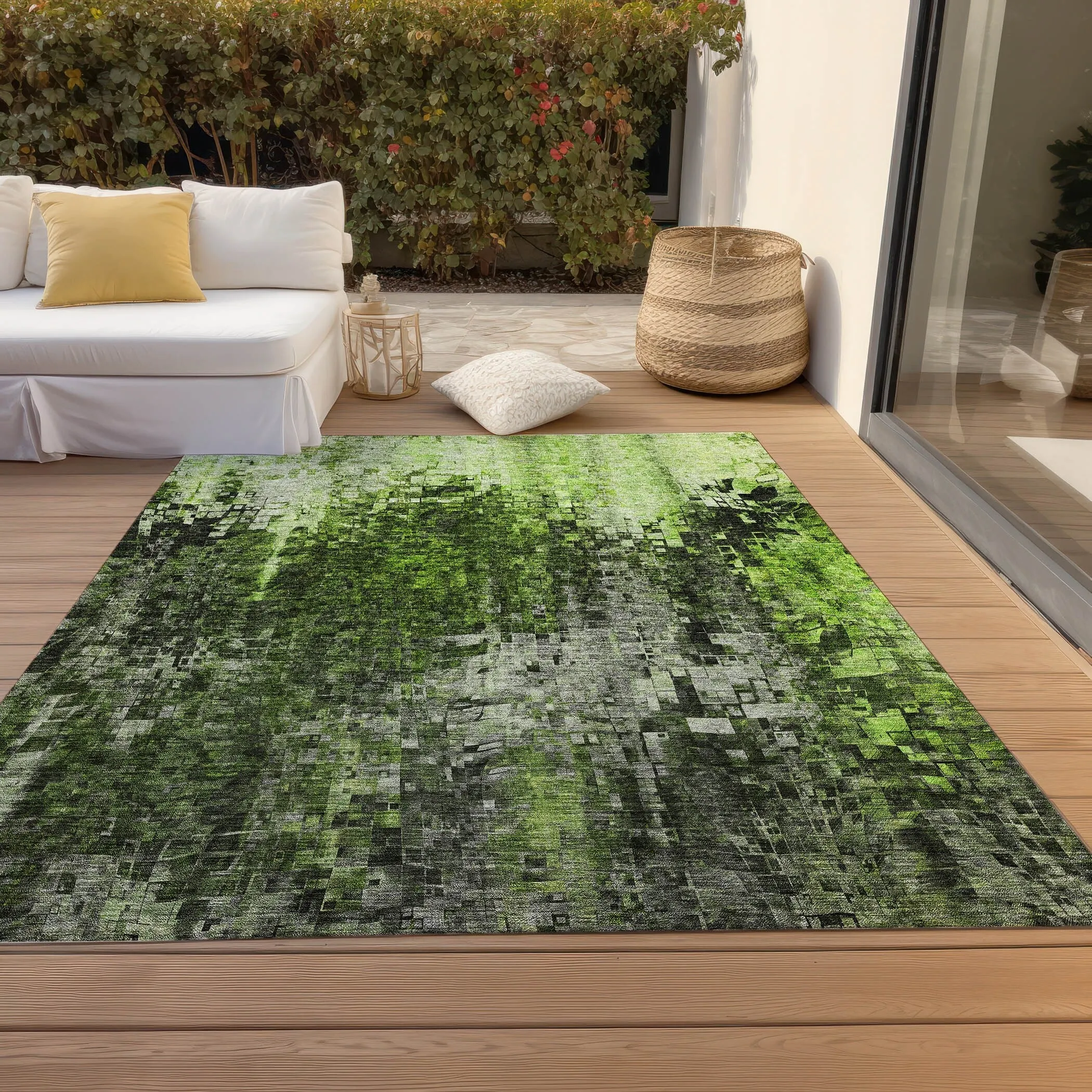 Machine Washable Indoor/ Outdoor Chantille Modern Ombre Rug