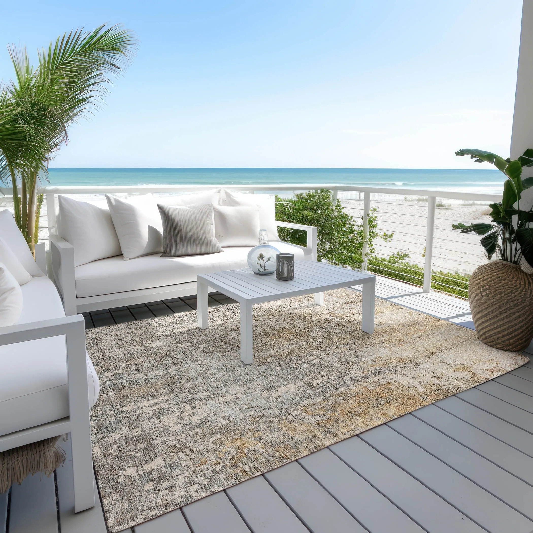 Machine Washable Indoor/ Outdoor Chantille Modern Ombre Rug