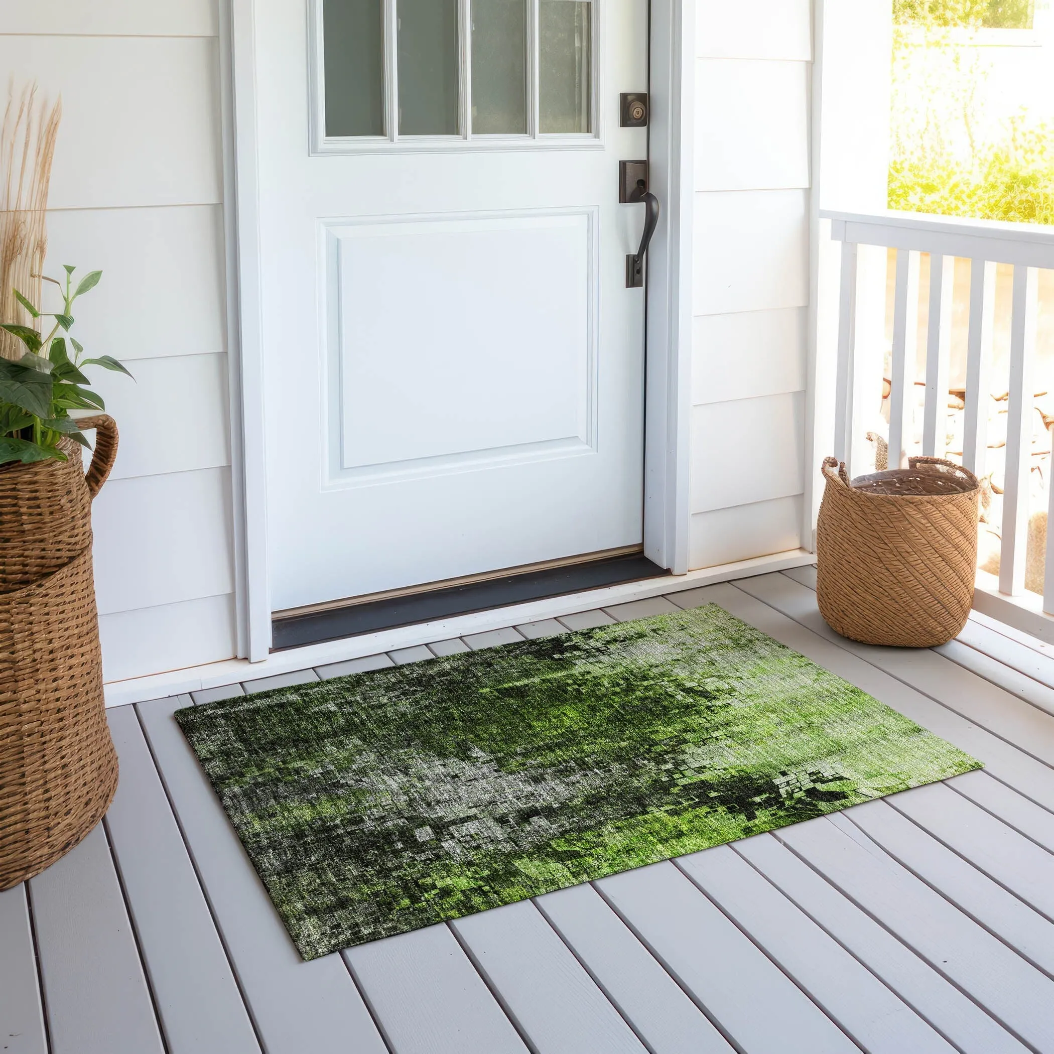 Machine Washable Indoor/ Outdoor Chantille Modern Ombre Rug