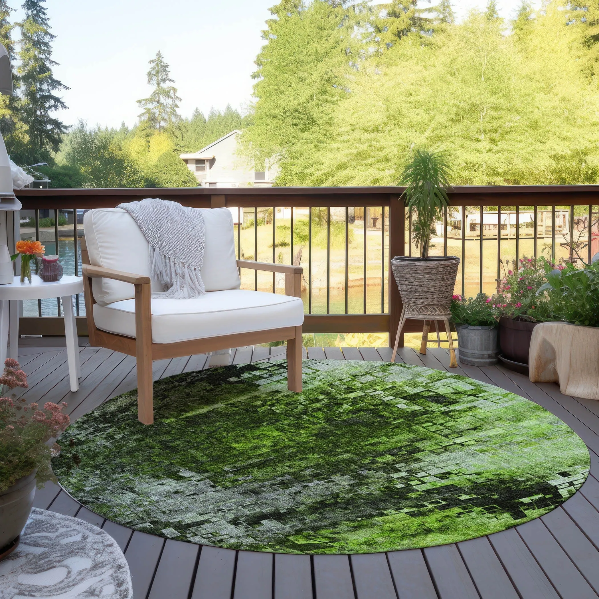 Machine Washable Indoor/ Outdoor Chantille Modern Ombre Rug