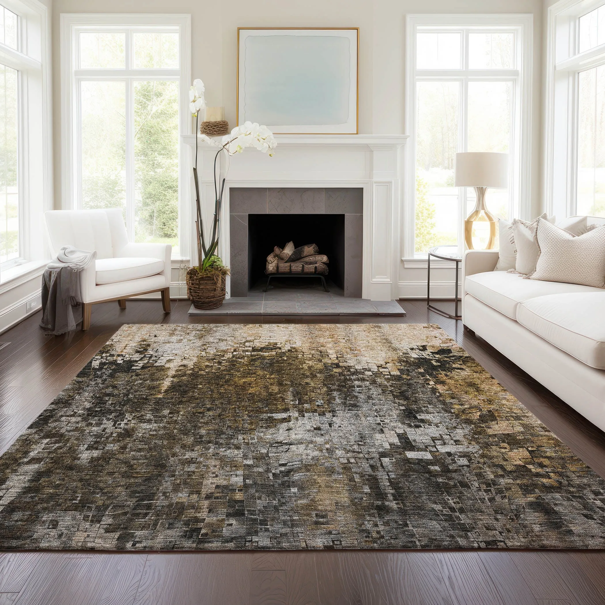 Machine Washable Indoor/ Outdoor Chantille Modern Ombre Rug