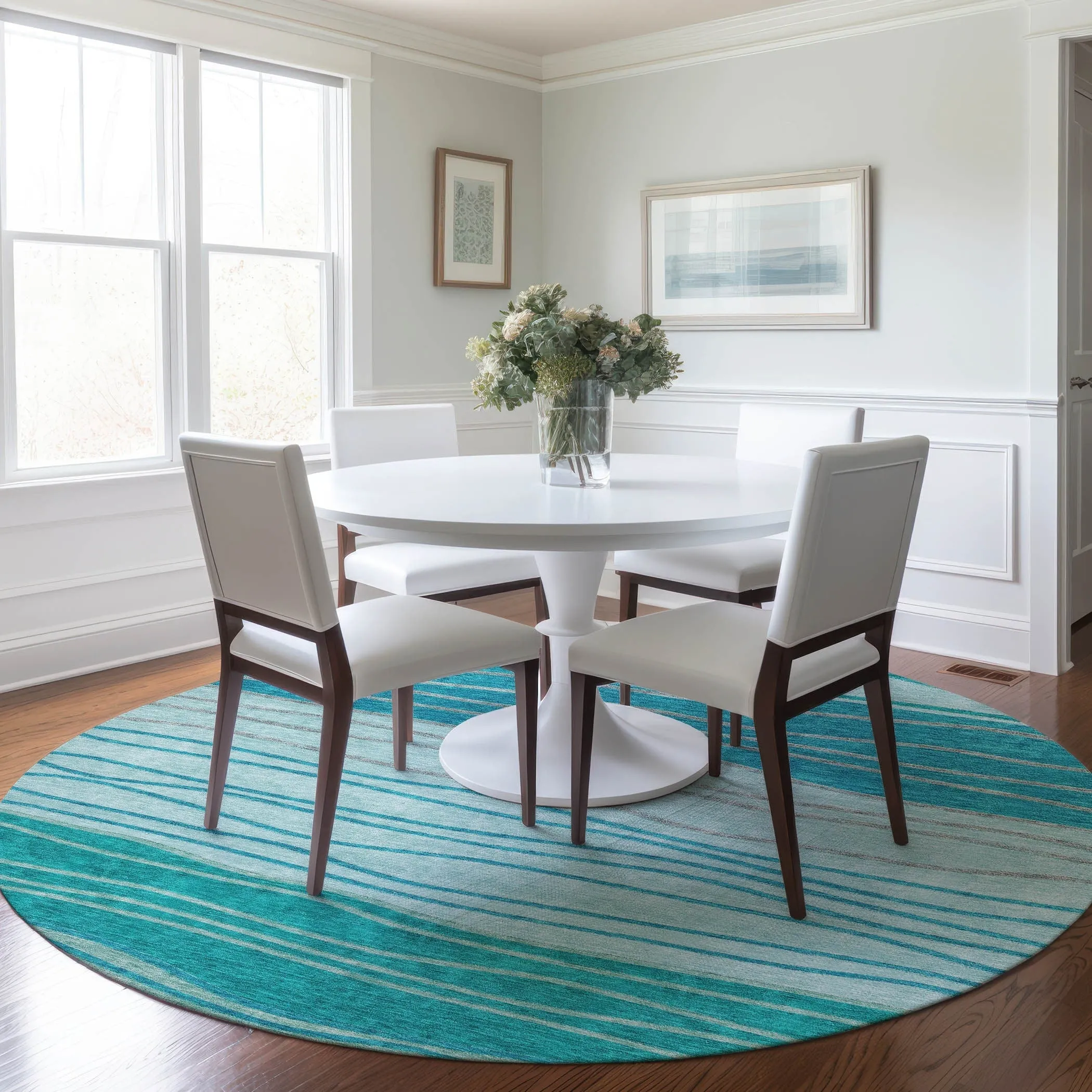 Machine Washable Indoor/ Outdoor Chantille Modern Stripes Rug