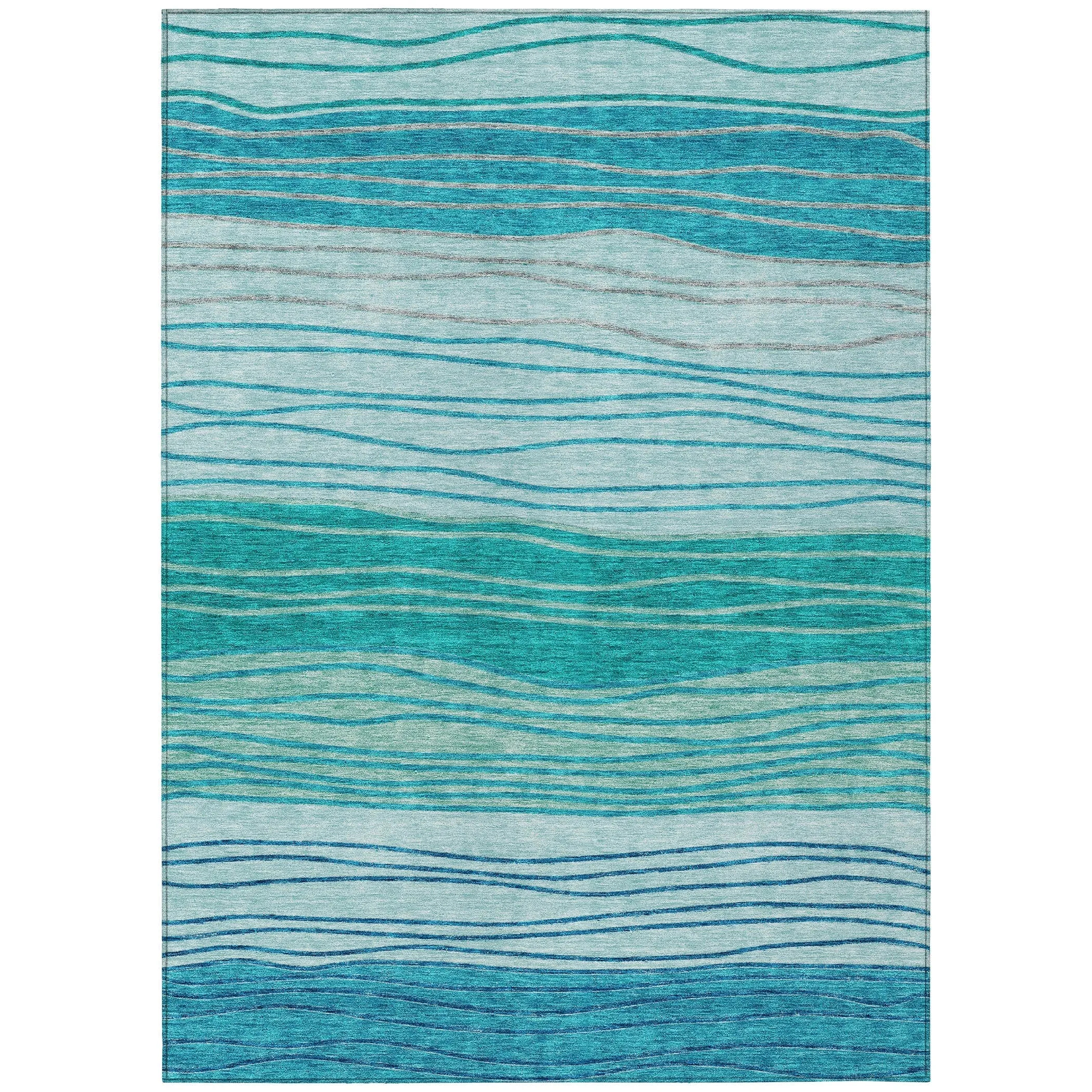 Machine Washable Indoor/ Outdoor Chantille Modern Stripes Rug