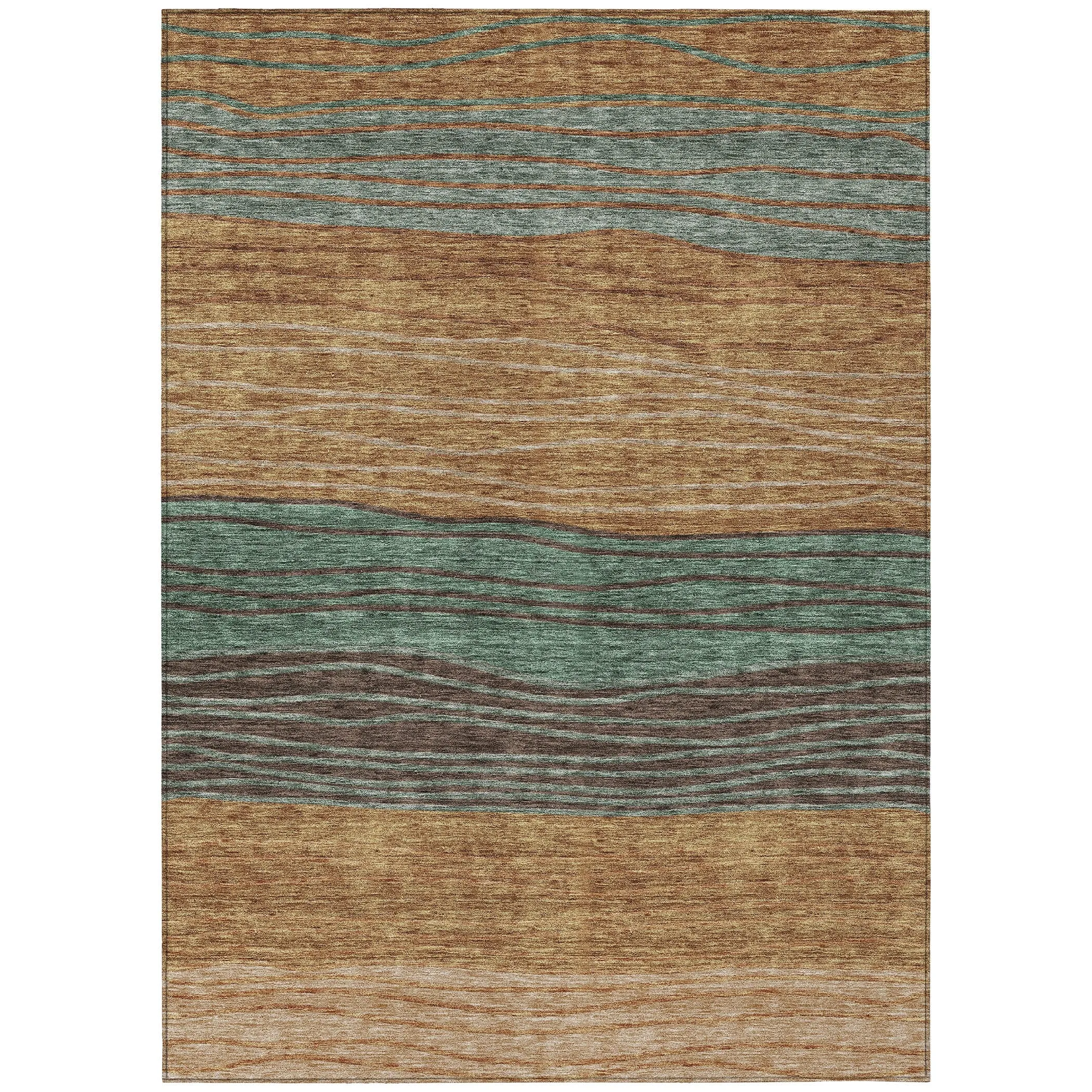 Machine Washable Indoor/ Outdoor Chantille Modern Stripes Rug
