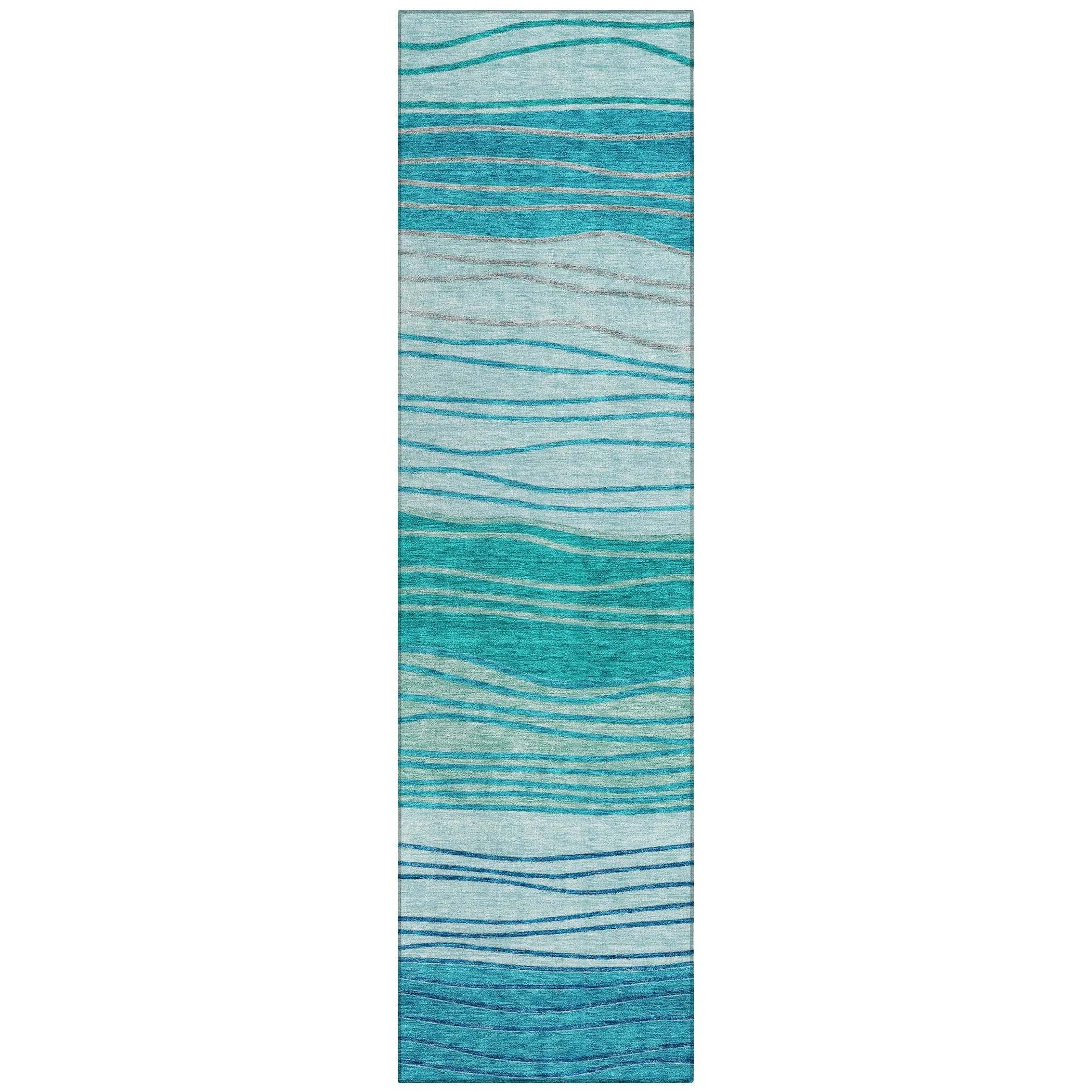 Machine Washable Indoor/ Outdoor Chantille Modern Stripes Rug