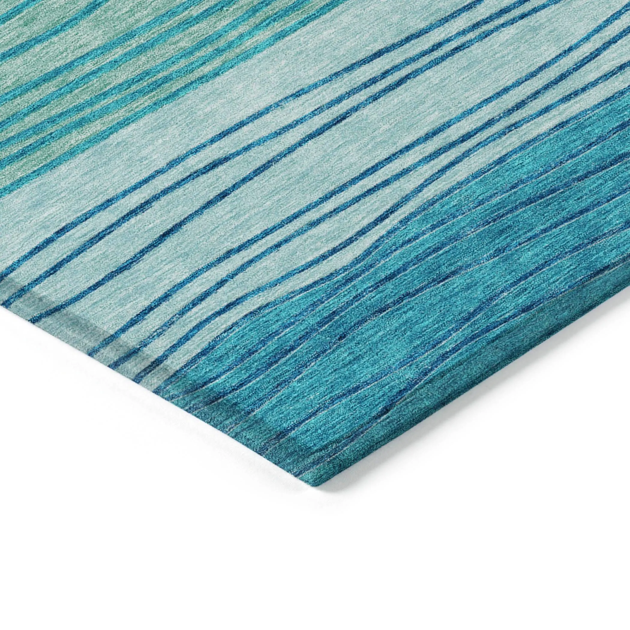 Machine Washable Indoor/ Outdoor Chantille Modern Stripes Rug