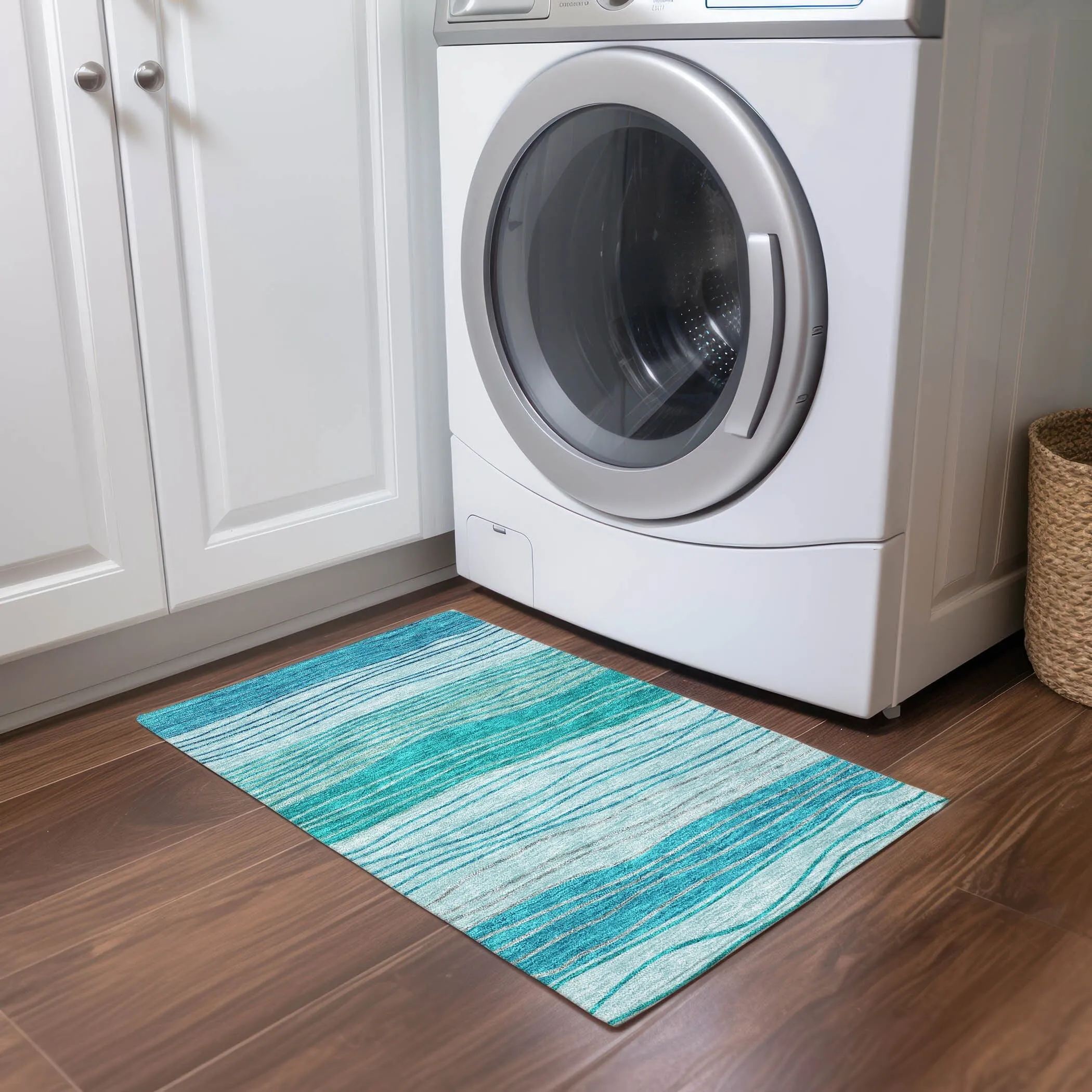 Machine Washable Indoor/ Outdoor Chantille Modern Stripes Rug