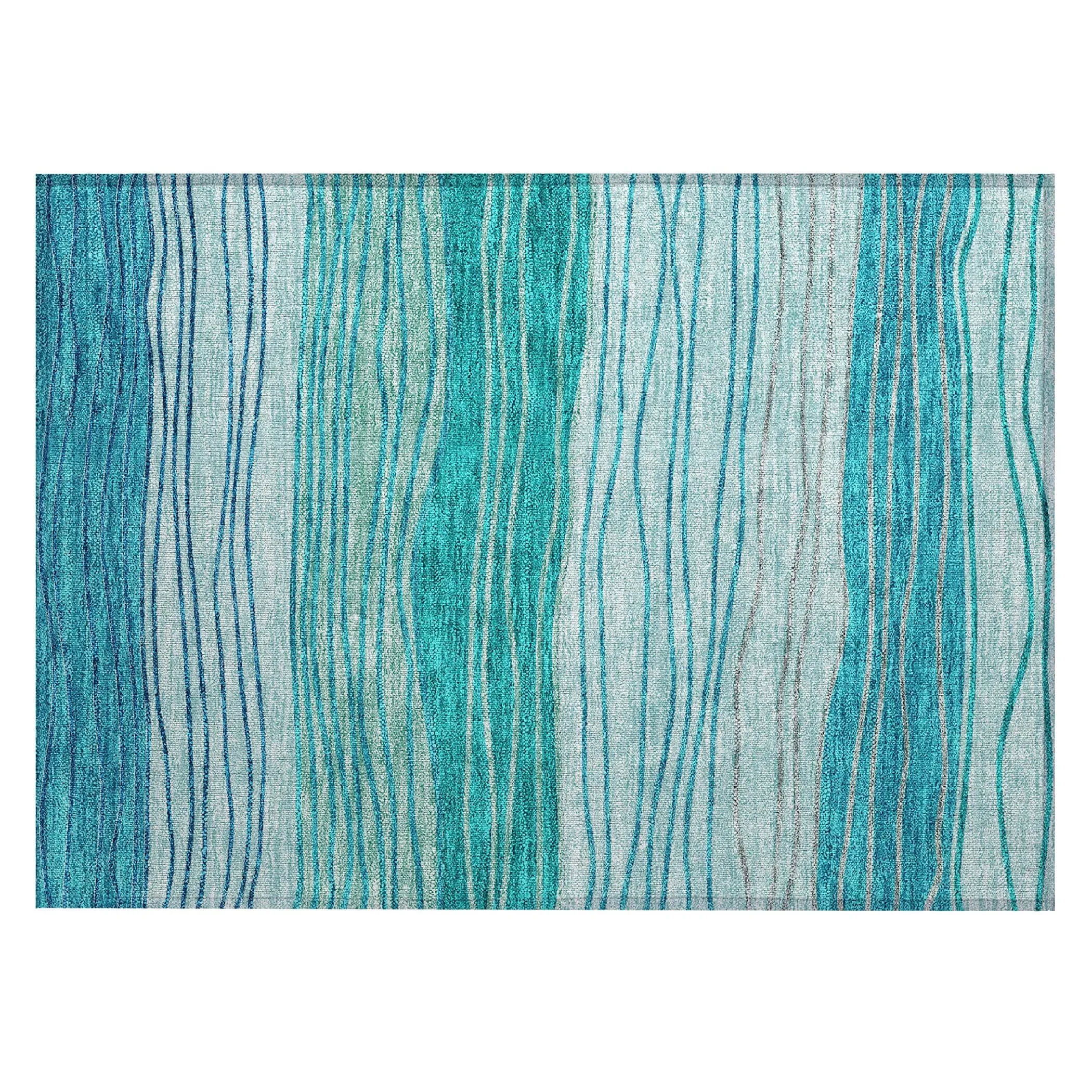 Machine Washable Indoor/ Outdoor Chantille Modern Stripes Rug