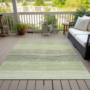 Machine Washable Indoor/ Outdoor Chantille Modern Stripes Rug
