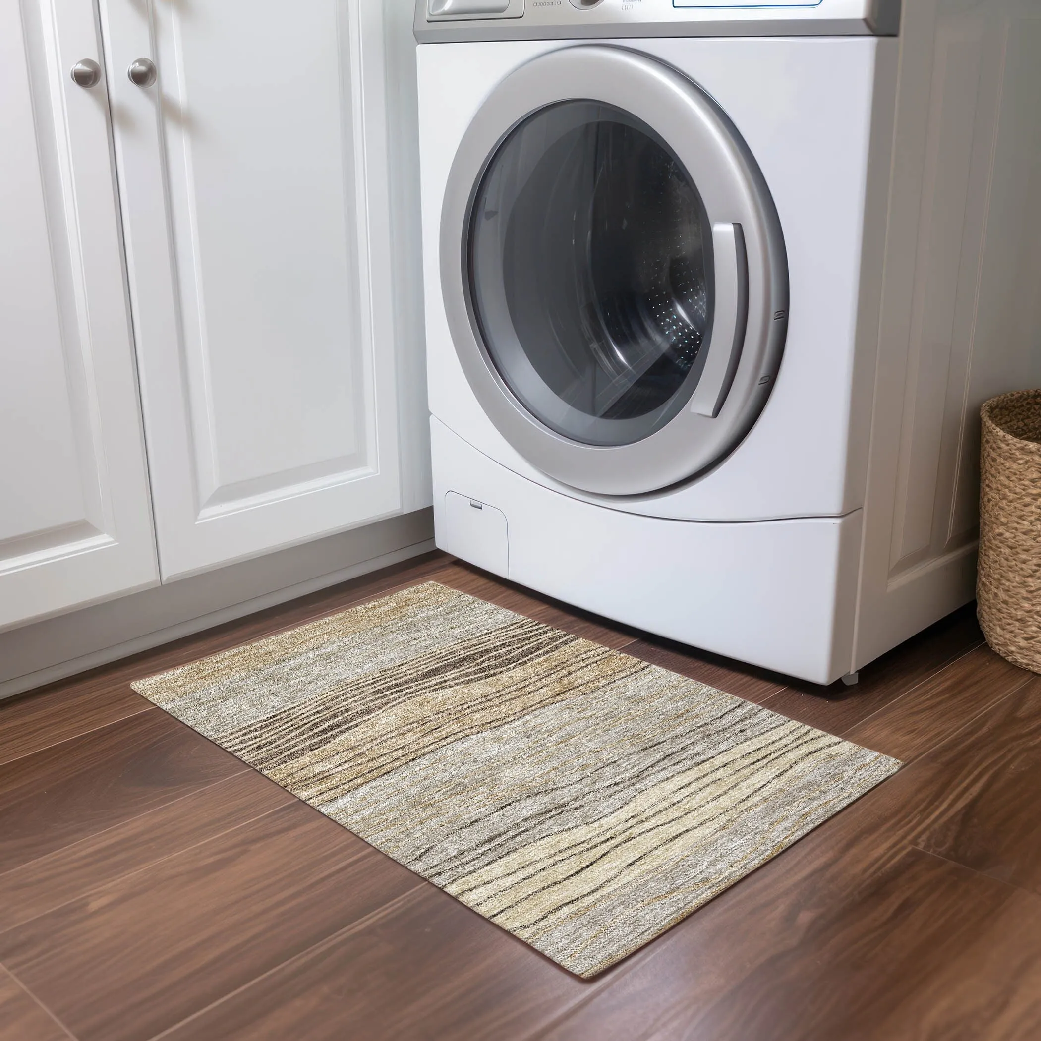 Machine Washable Indoor/ Outdoor Chantille Modern Stripes Rug