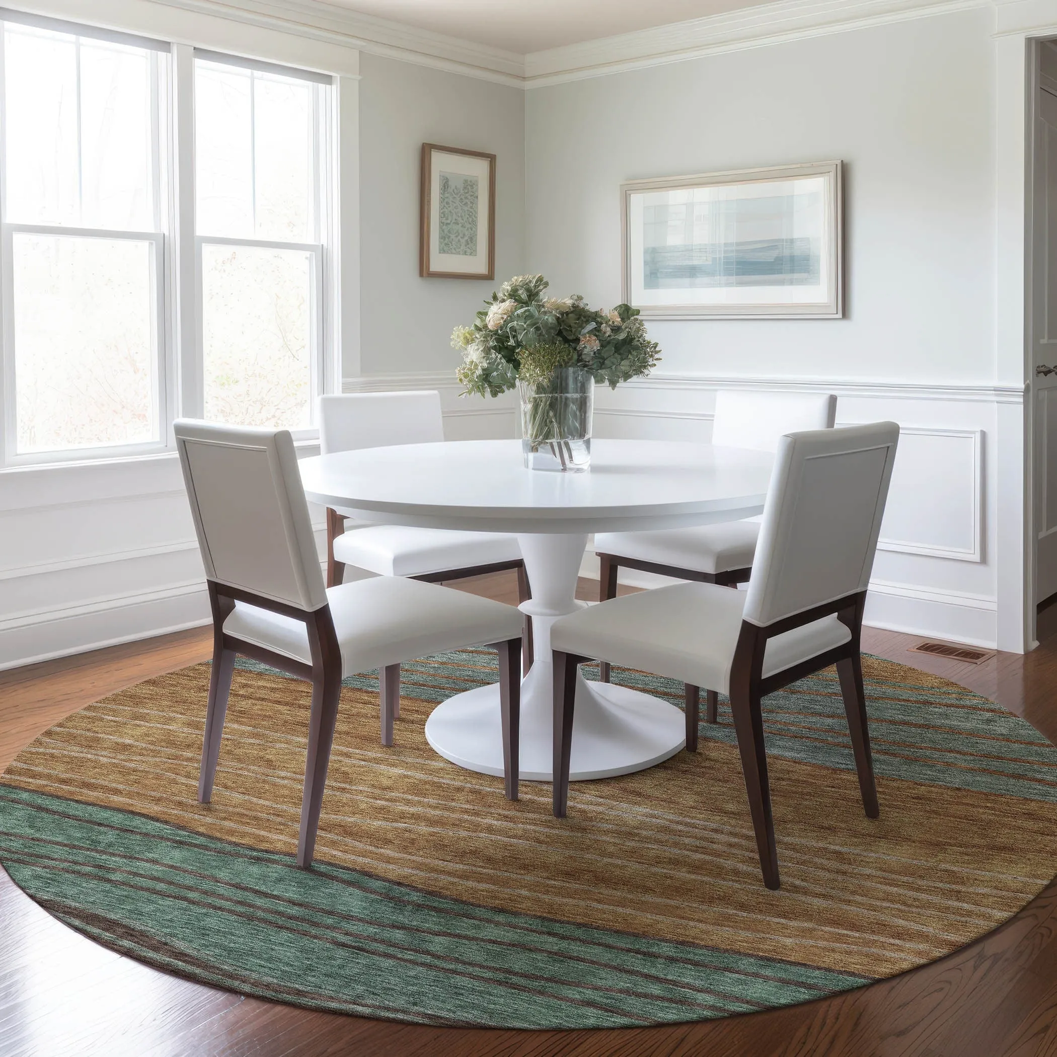 Machine Washable Indoor/ Outdoor Chantille Modern Stripes Rug