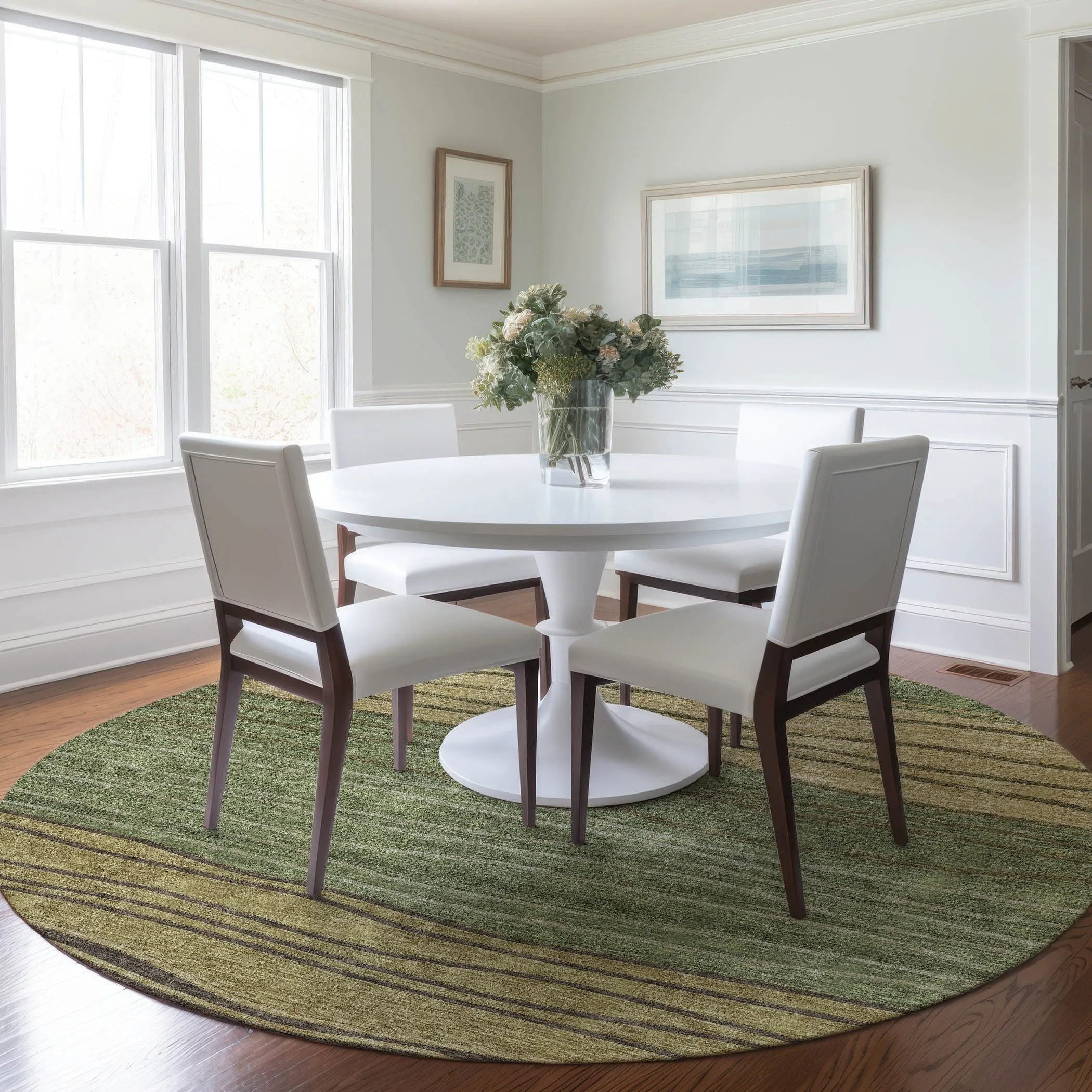 Machine Washable Indoor/ Outdoor Chantille Modern Stripes Rug