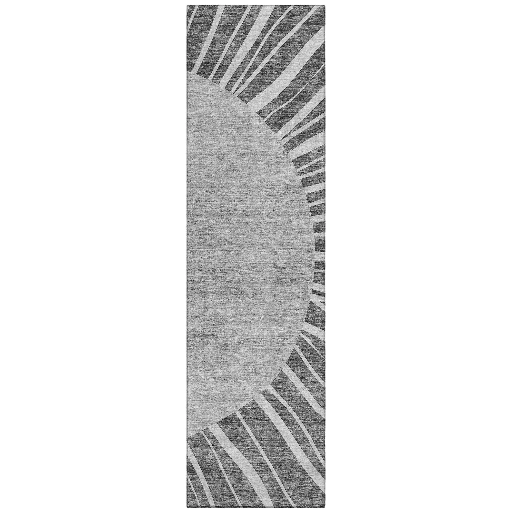 Machine Washable Indoor/ Outdoor Chantille Modern Sunburst Rug