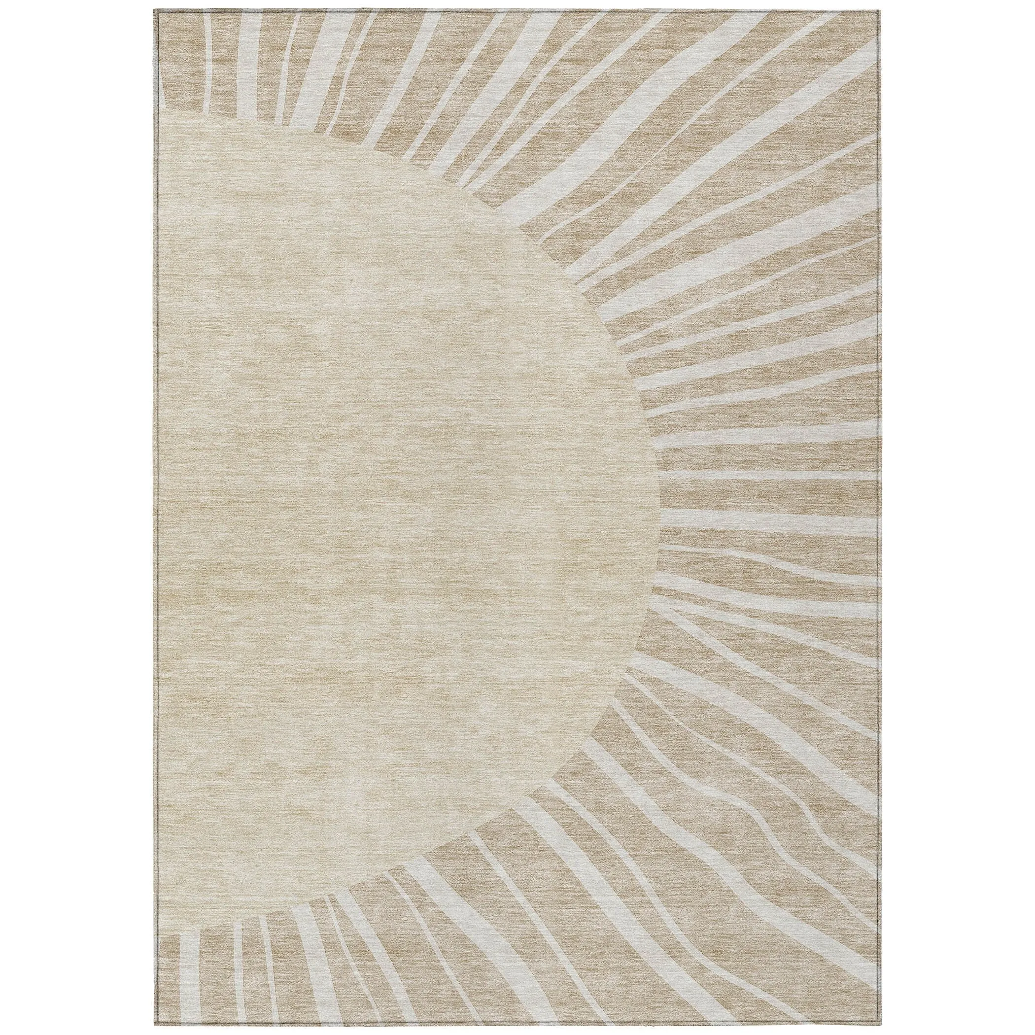 Machine Washable Indoor/ Outdoor Chantille Modern Sunburst Rug