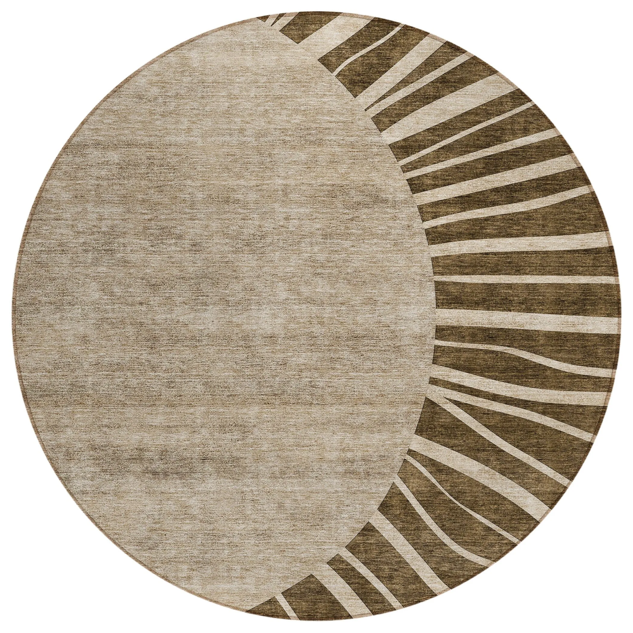 Machine Washable Indoor/ Outdoor Chantille Modern Sunburst Rug