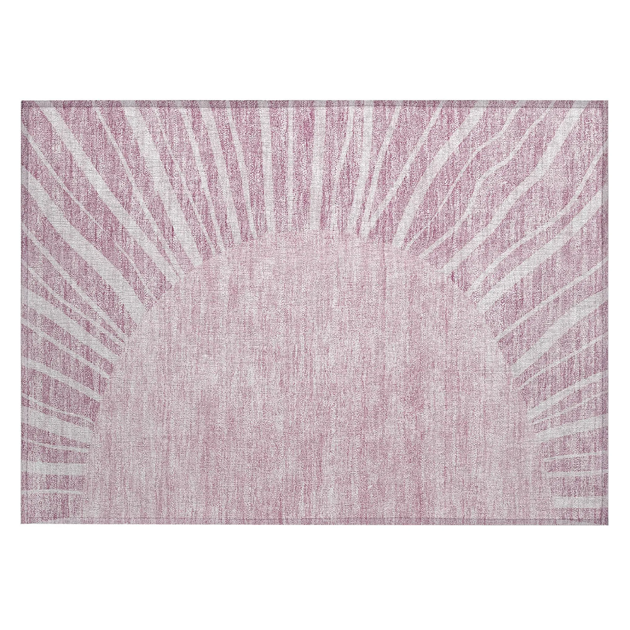 Machine Washable Indoor/ Outdoor Chantille Modern Sunburst Rug