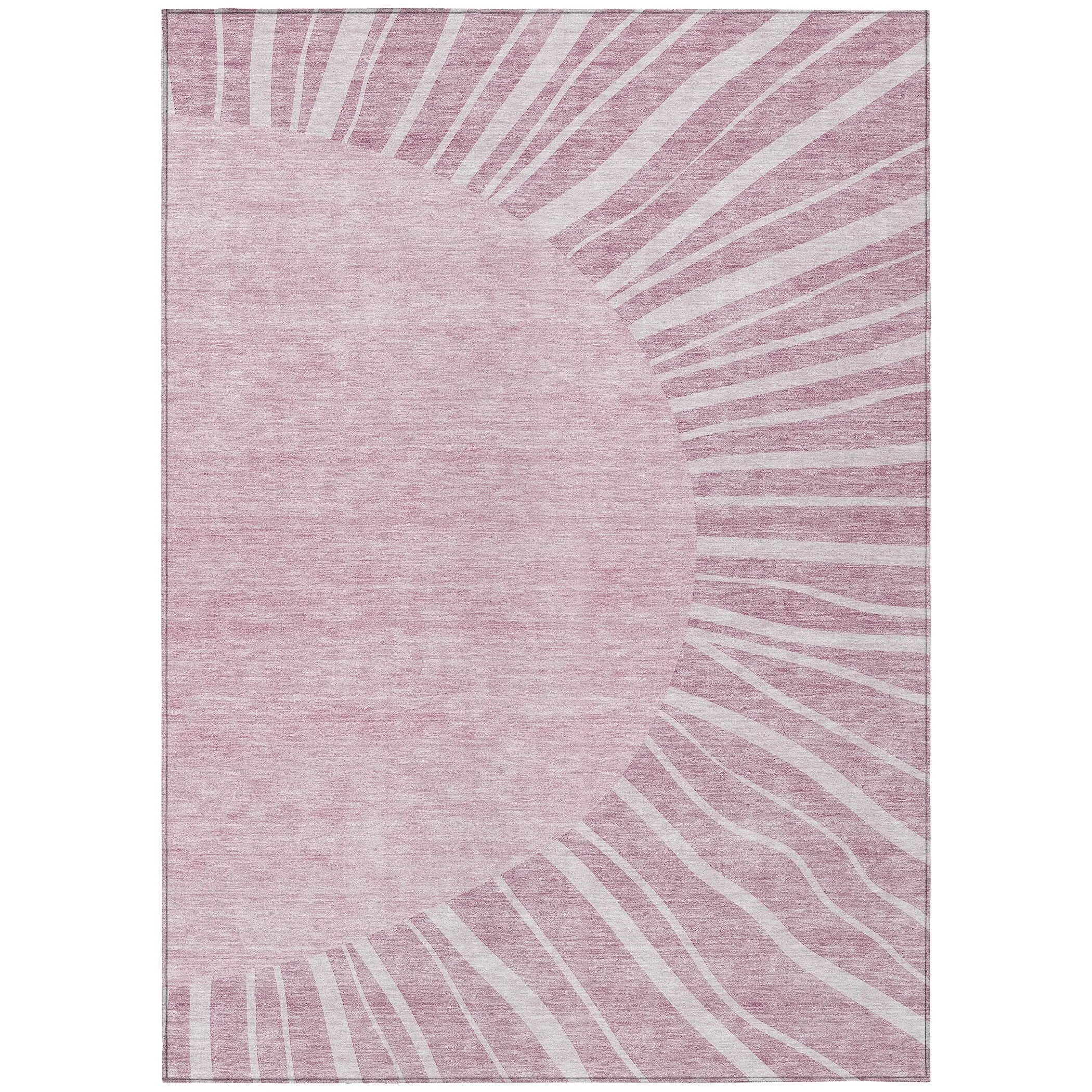 Machine Washable Indoor/ Outdoor Chantille Modern Sunburst Rug