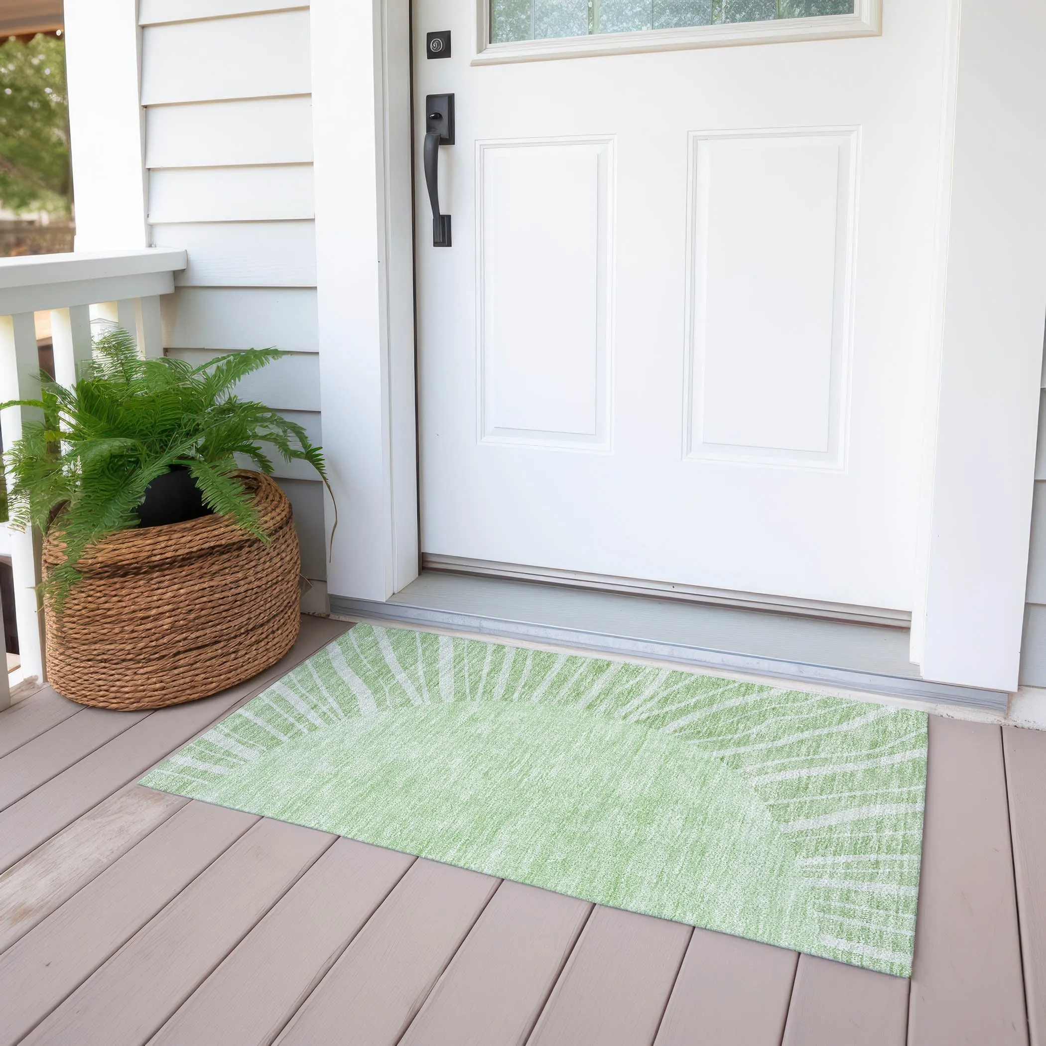 Machine Washable Indoor/ Outdoor Chantille Modern Sunburst Rug