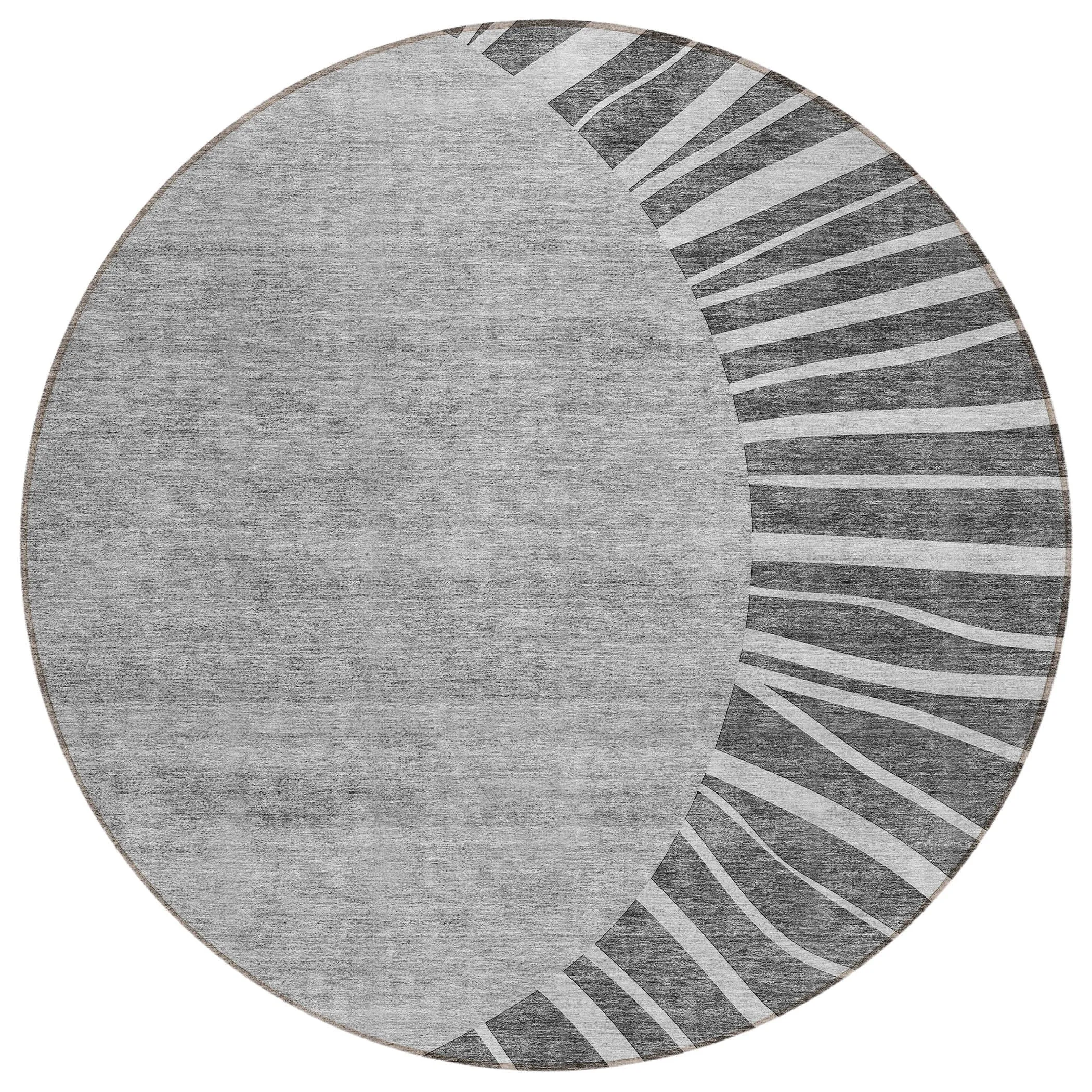 Machine Washable Indoor/ Outdoor Chantille Modern Sunburst Rug