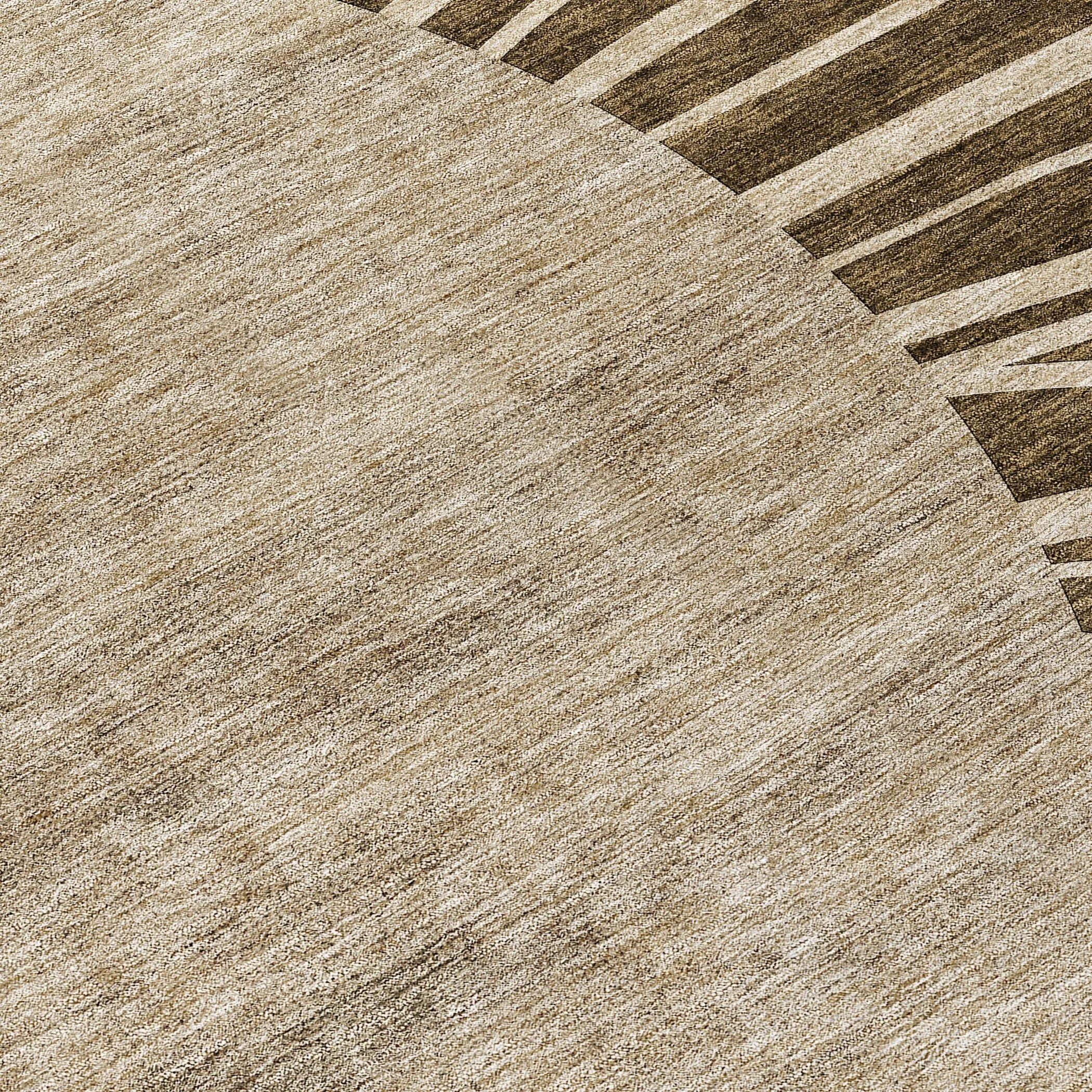 Machine Washable Indoor/ Outdoor Chantille Modern Sunburst Rug