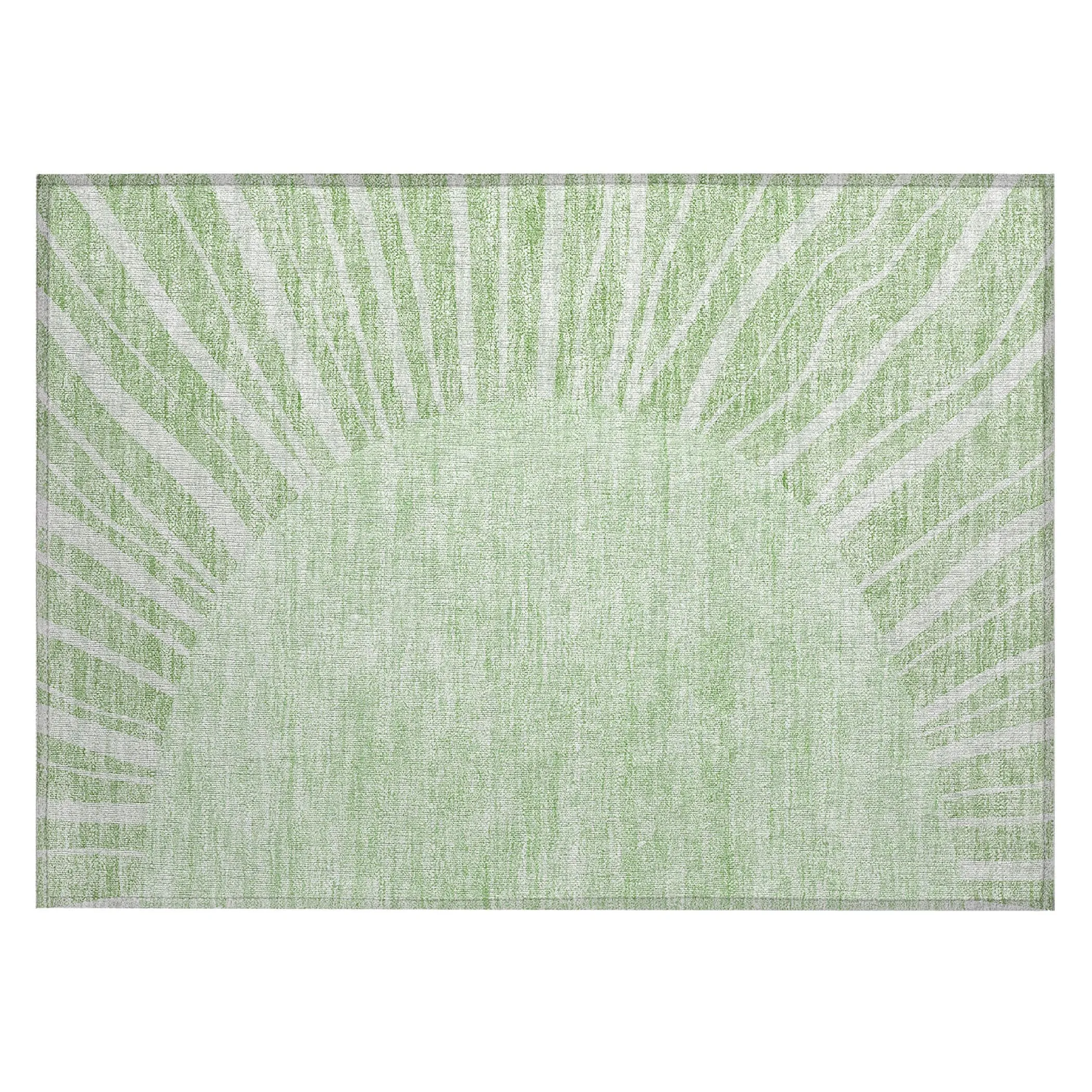 Machine Washable Indoor/ Outdoor Chantille Modern Sunburst Rug