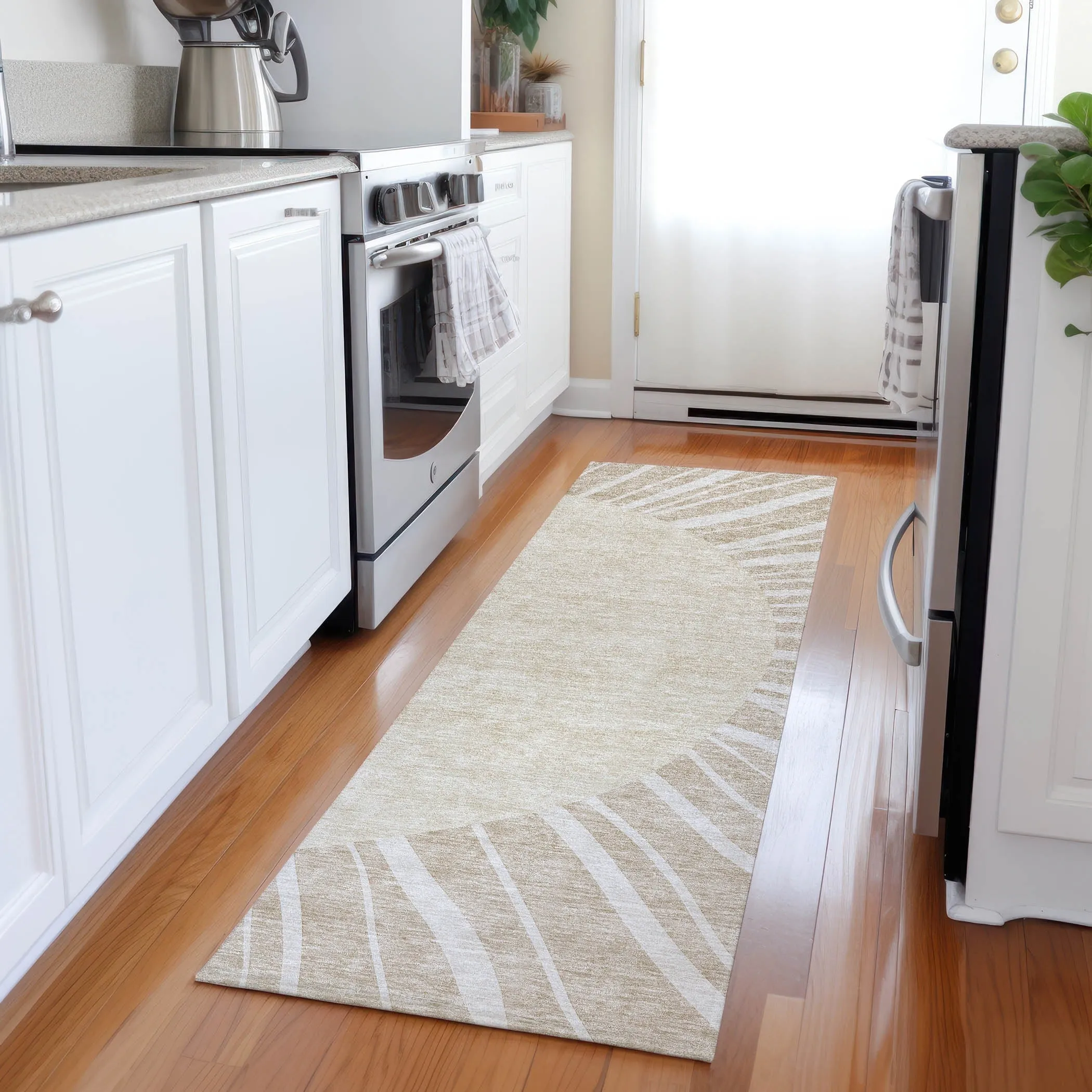 Machine Washable Indoor/ Outdoor Chantille Modern Sunburst Rug