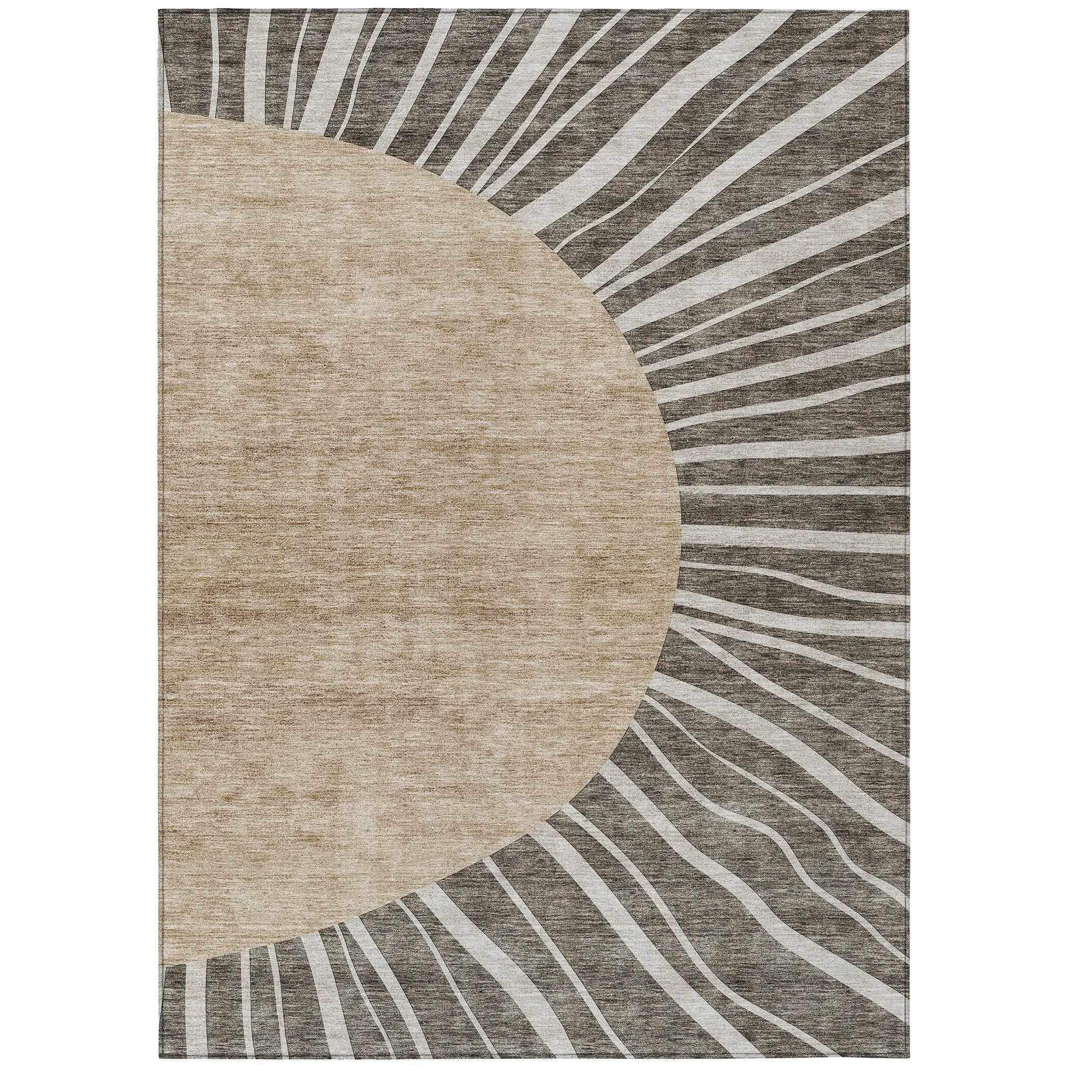 Machine Washable Indoor/ Outdoor Chantille Modern Sunburst Rug