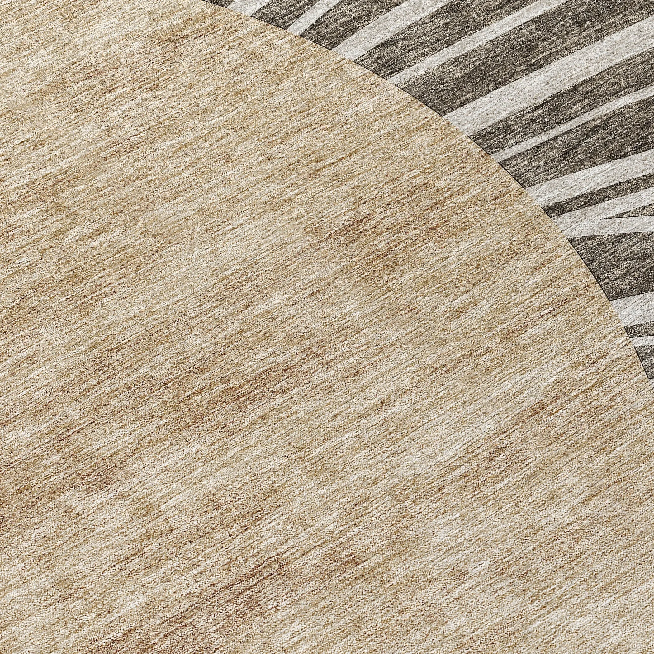 Machine Washable Indoor/ Outdoor Chantille Modern Sunburst Rug