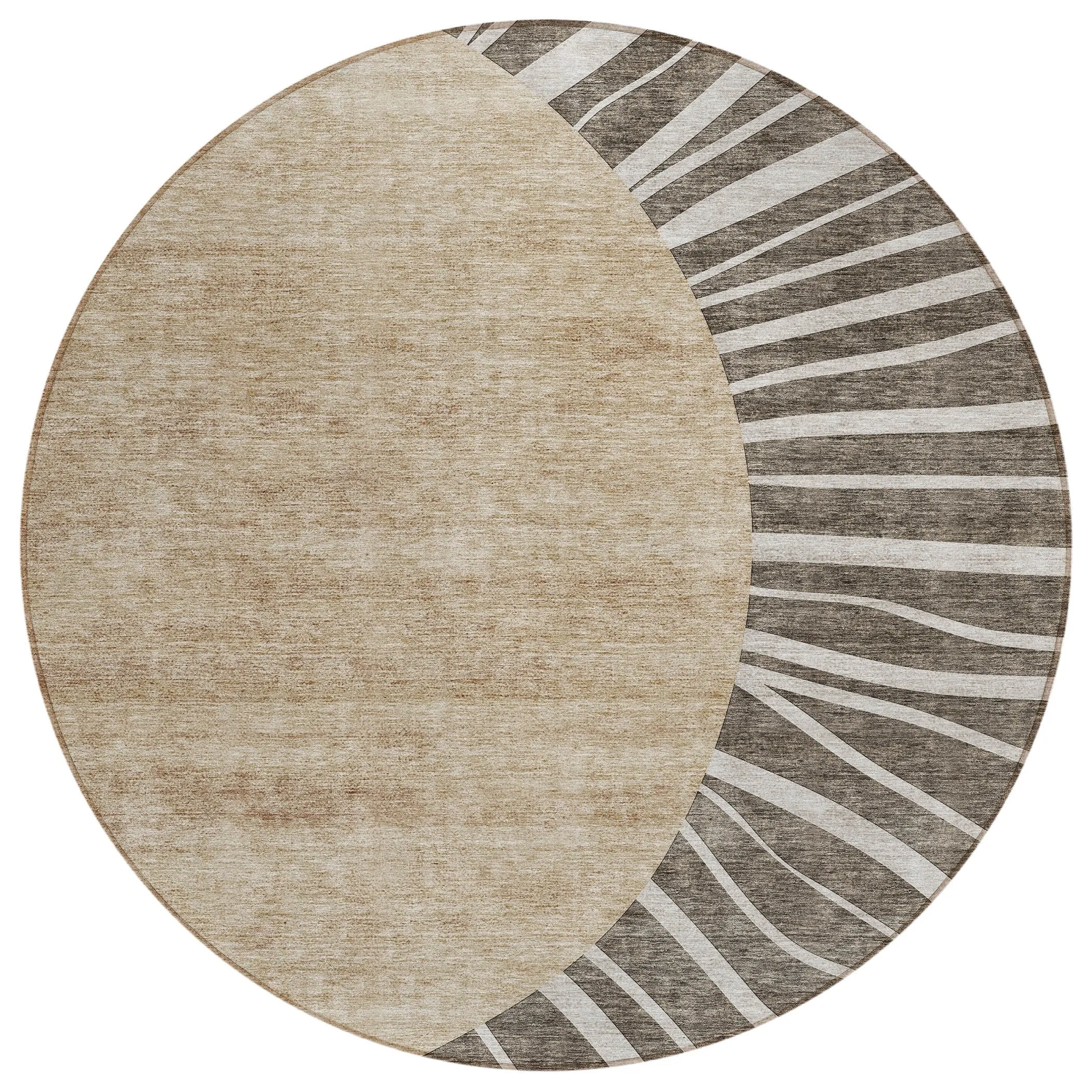 Machine Washable Indoor/ Outdoor Chantille Modern Sunburst Rug