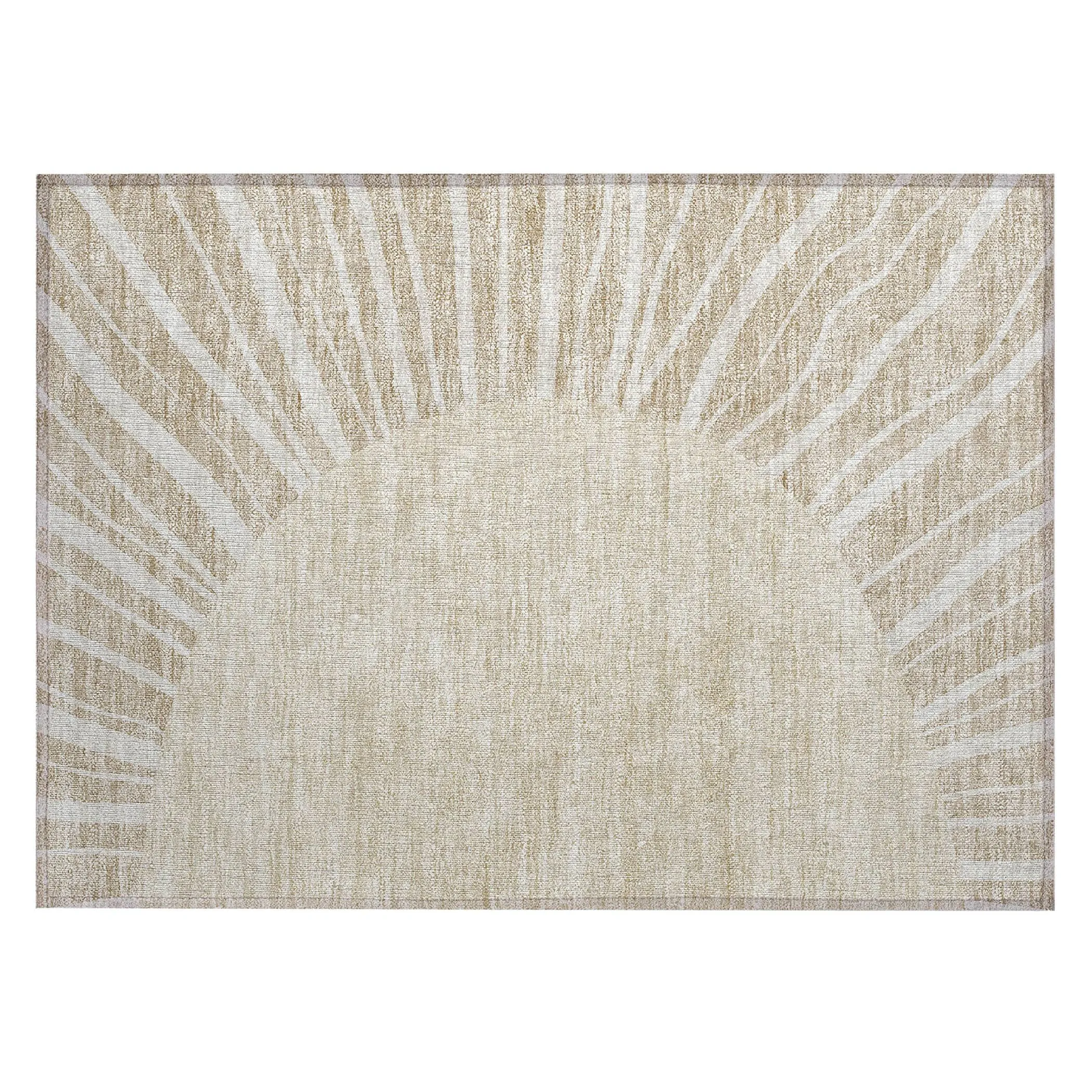 Machine Washable Indoor/ Outdoor Chantille Modern Sunburst Rug