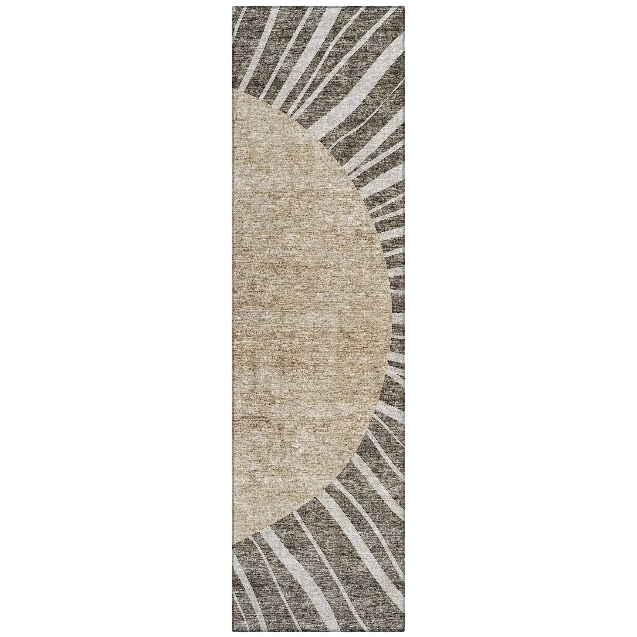 Machine Washable Indoor/ Outdoor Chantille Modern Sunburst Rug