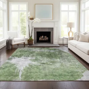 Machine Washable Indoor/ Outdoor Chantille Modern Tree Grain Rug