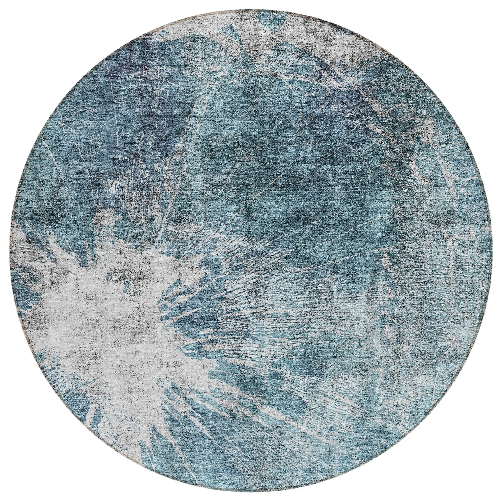 Machine Washable Indoor/ Outdoor Chantille Modern Tree Grain Rug