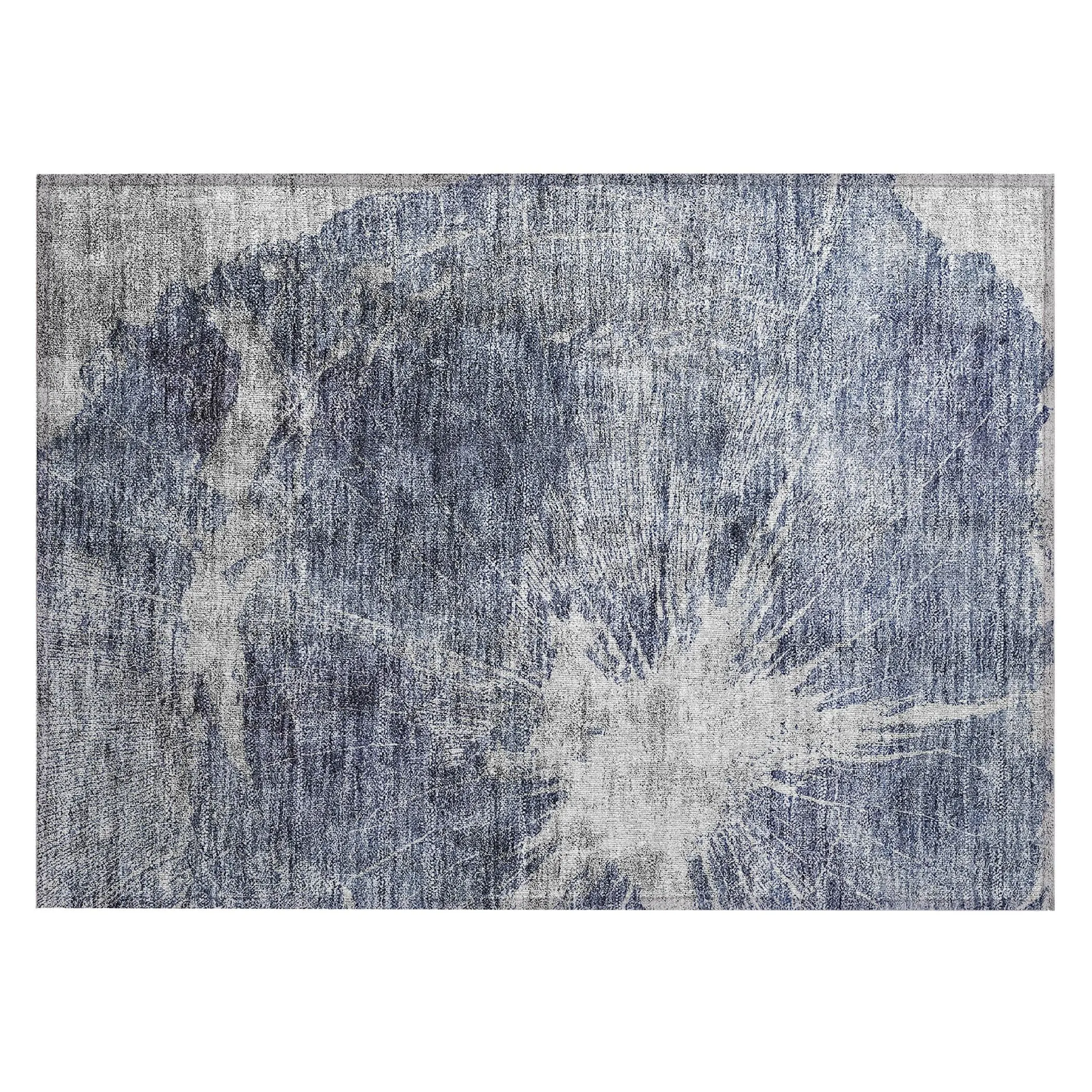 Machine Washable Indoor/ Outdoor Chantille Modern Tree Grain Rug