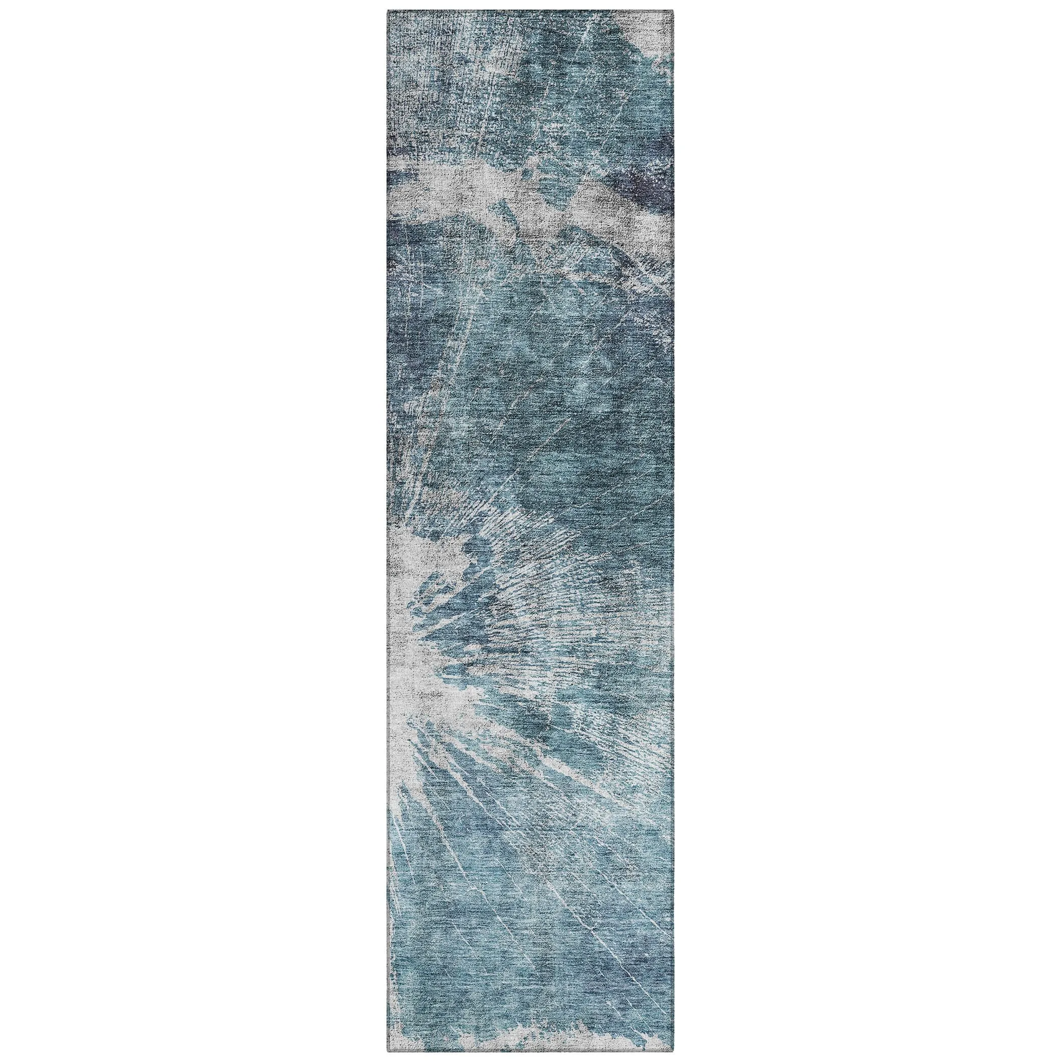 Machine Washable Indoor/ Outdoor Chantille Modern Tree Grain Rug