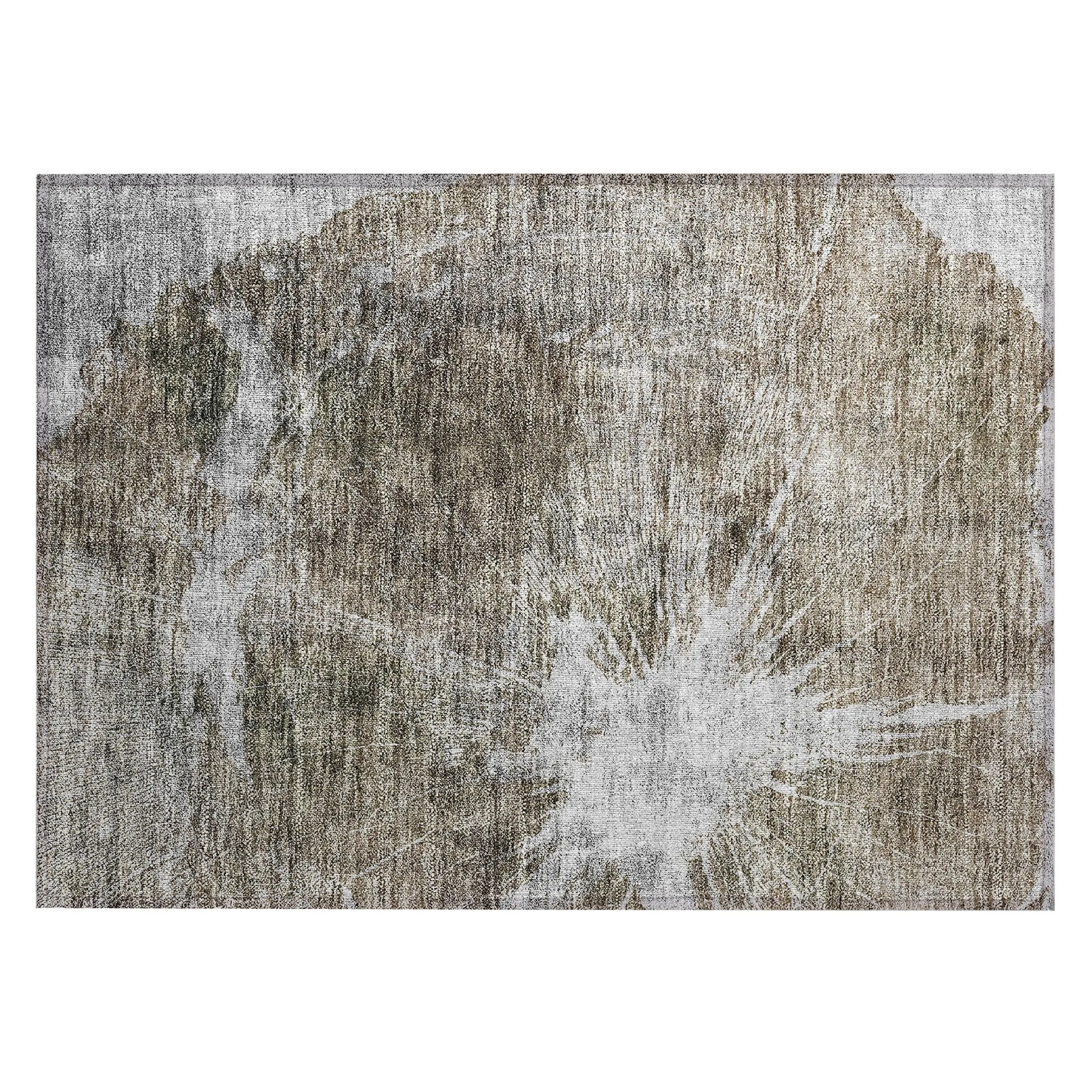 Machine Washable Indoor/ Outdoor Chantille Modern Tree Grain Rug