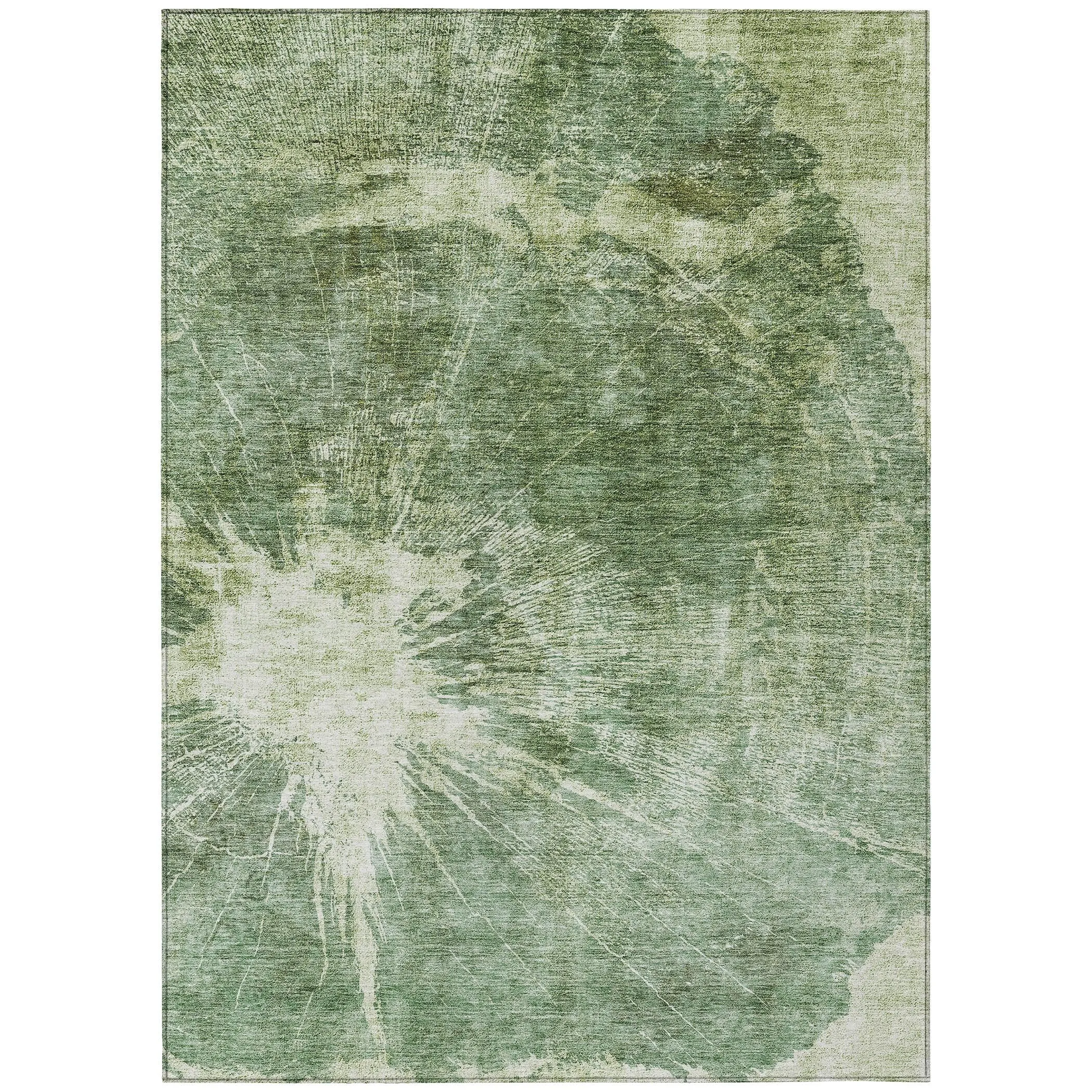 Machine Washable Indoor/ Outdoor Chantille Modern Tree Grain Rug